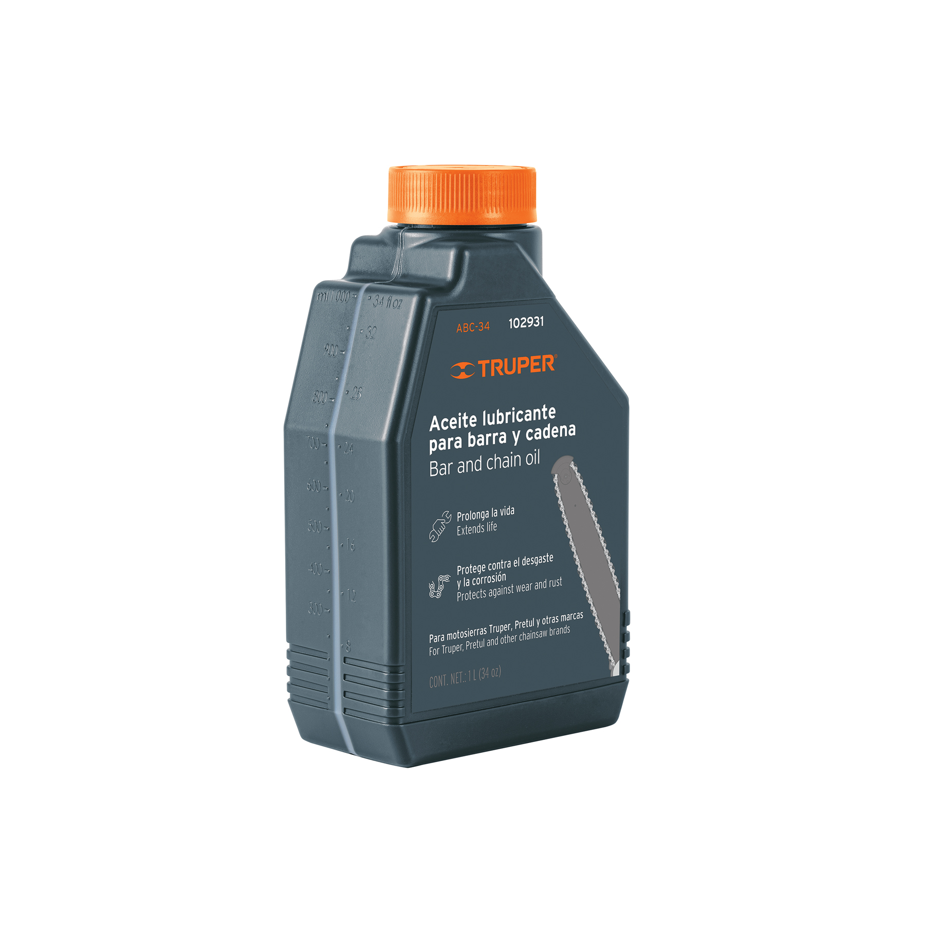 Aceite lubricante para barra y cadena de motosierra, Truper