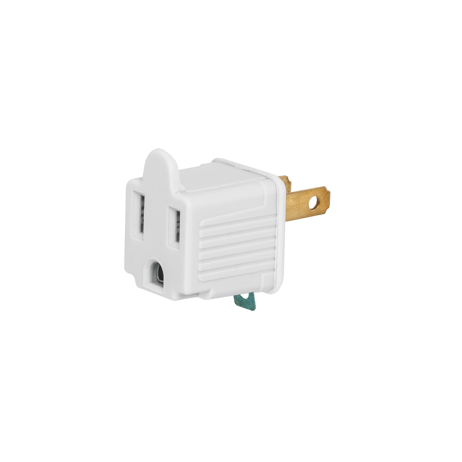 Adaptador 3 a 2, blanco, a granel, Volteck