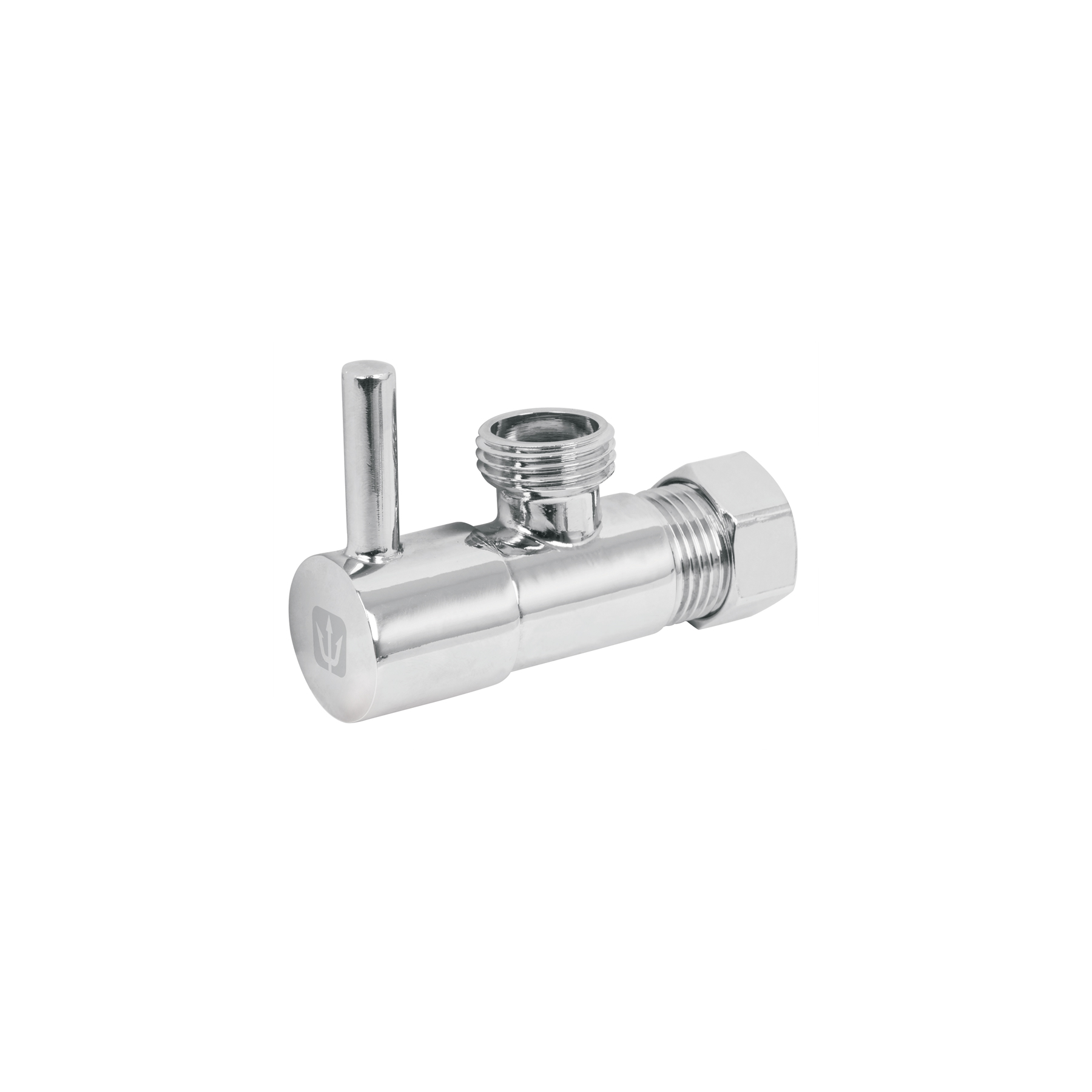Llave angular, 1/4 vuelta, tipo barrilito, maneral palanca