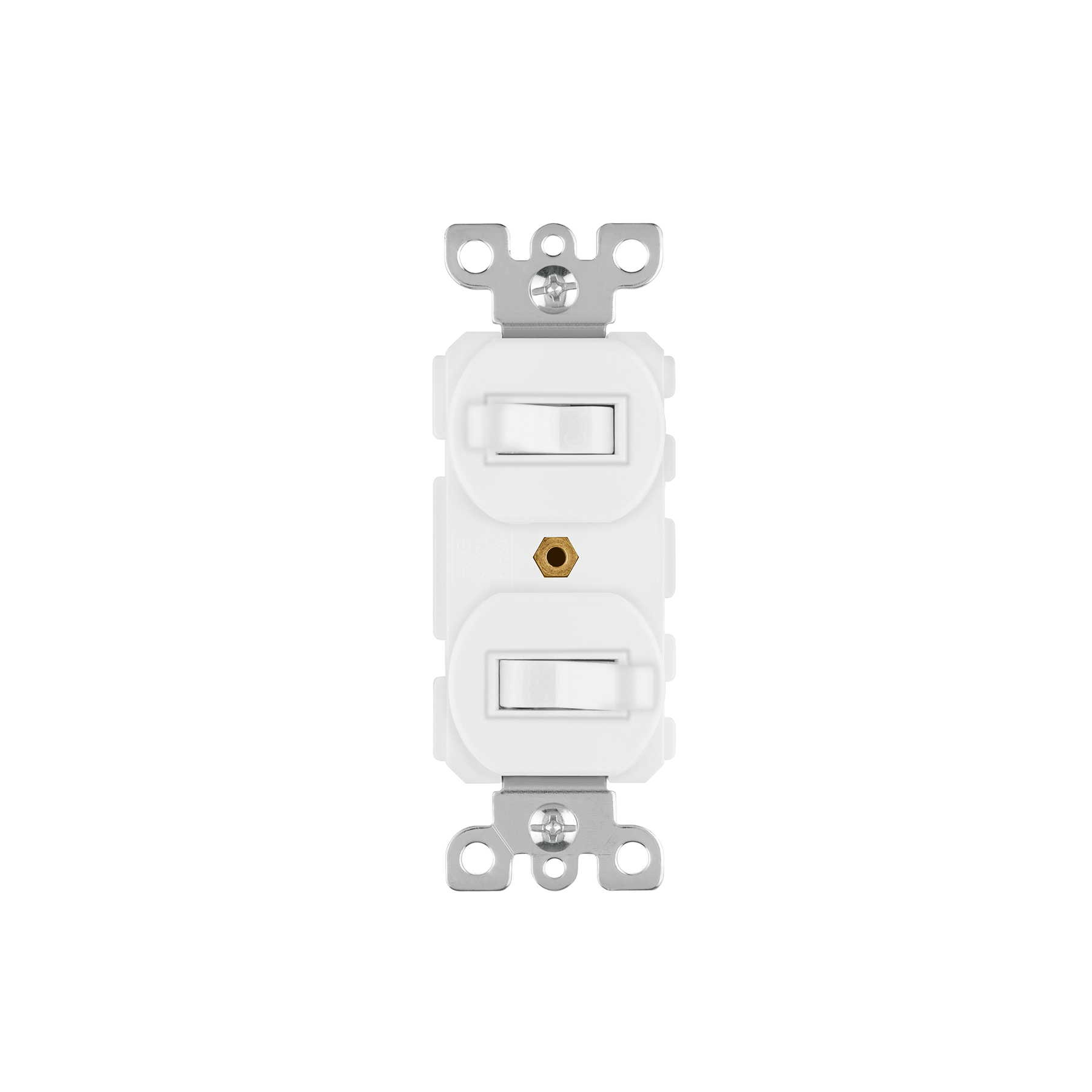 Interruptor dúplex de palanca, Standard, blanco, Volteck