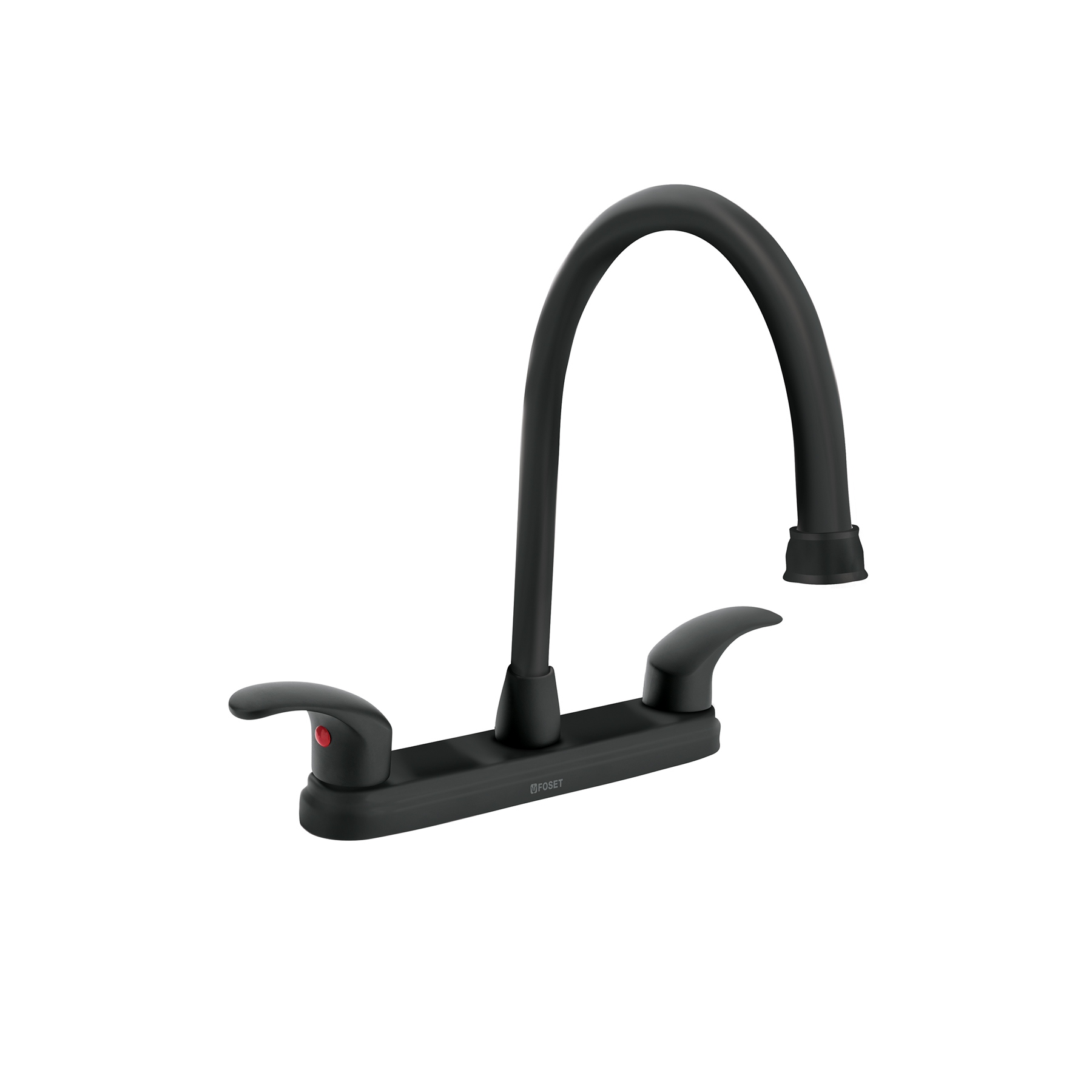Mezcladora fregadero 8' negro, cuello largo, palanca, AQUA