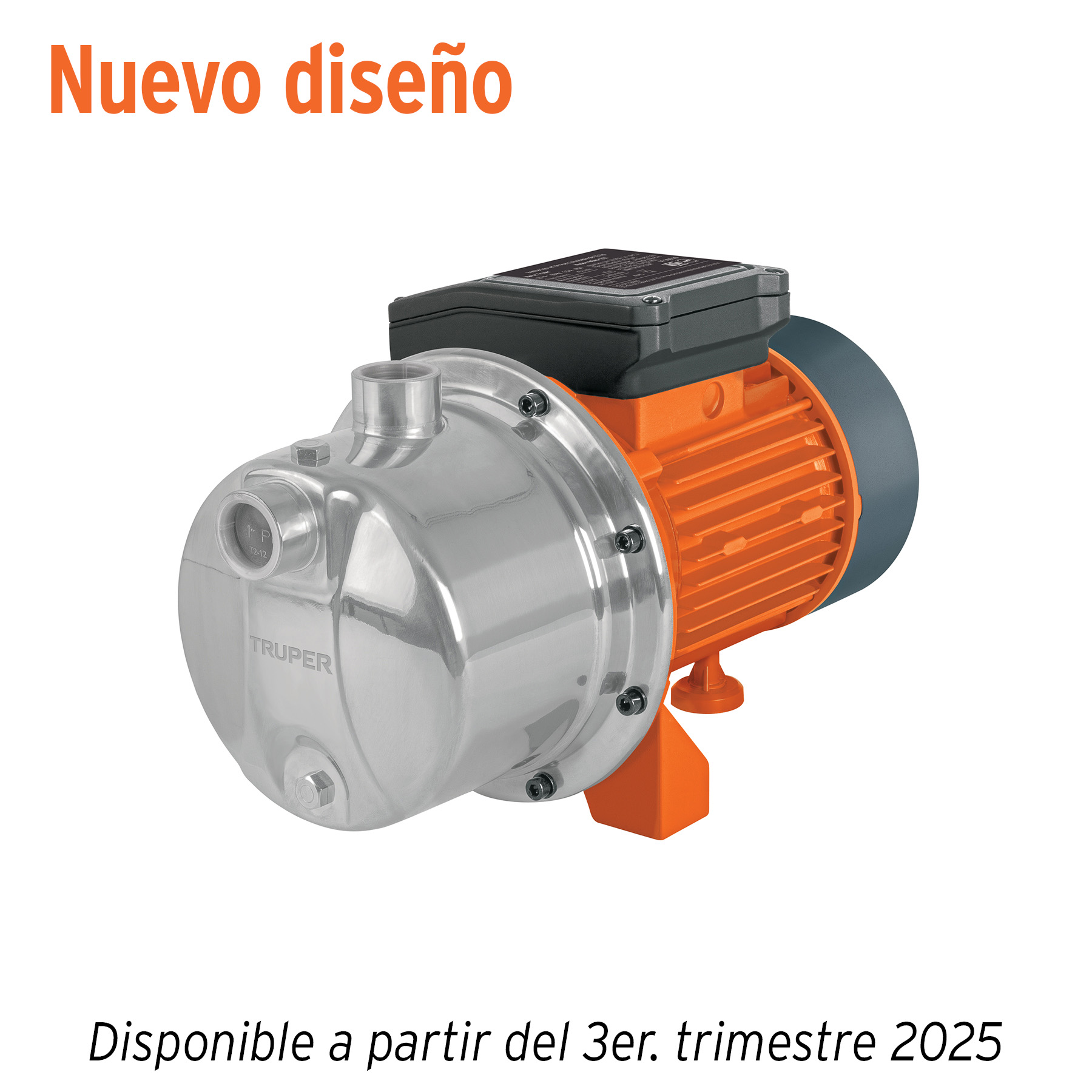 Bomba eléctrica tipo jet para agua, acero inoxidable, 1 HP