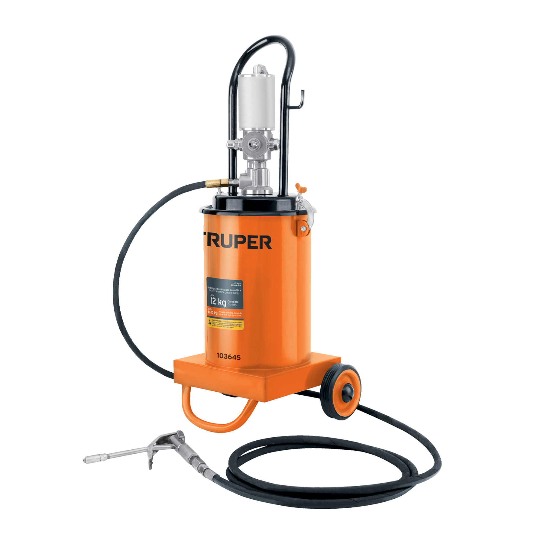 Bomba Inyectora Neumática de grasa, 12 Kg, Truper