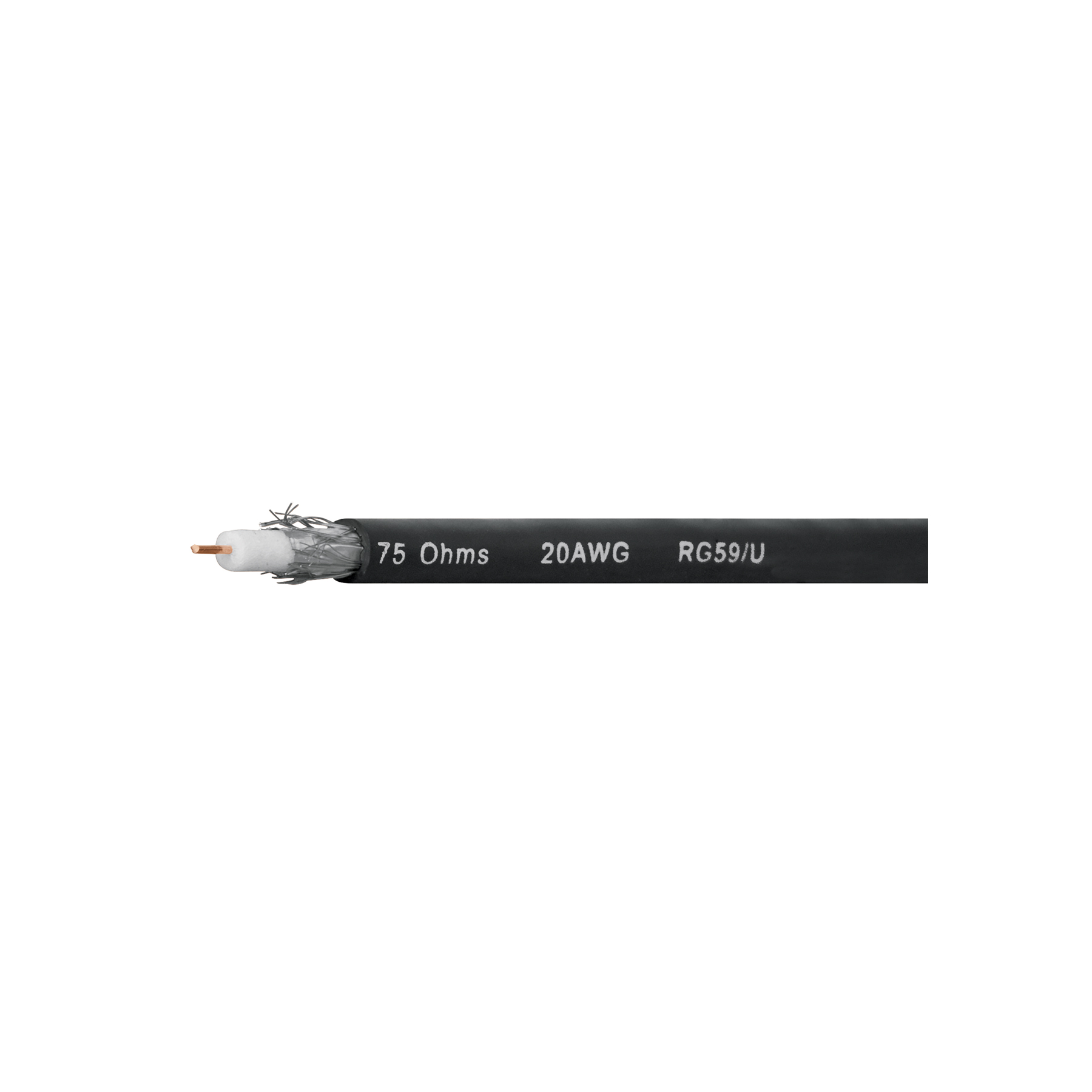 Metro de cable coaxial RG59 en rollo de 100 m, Volteck