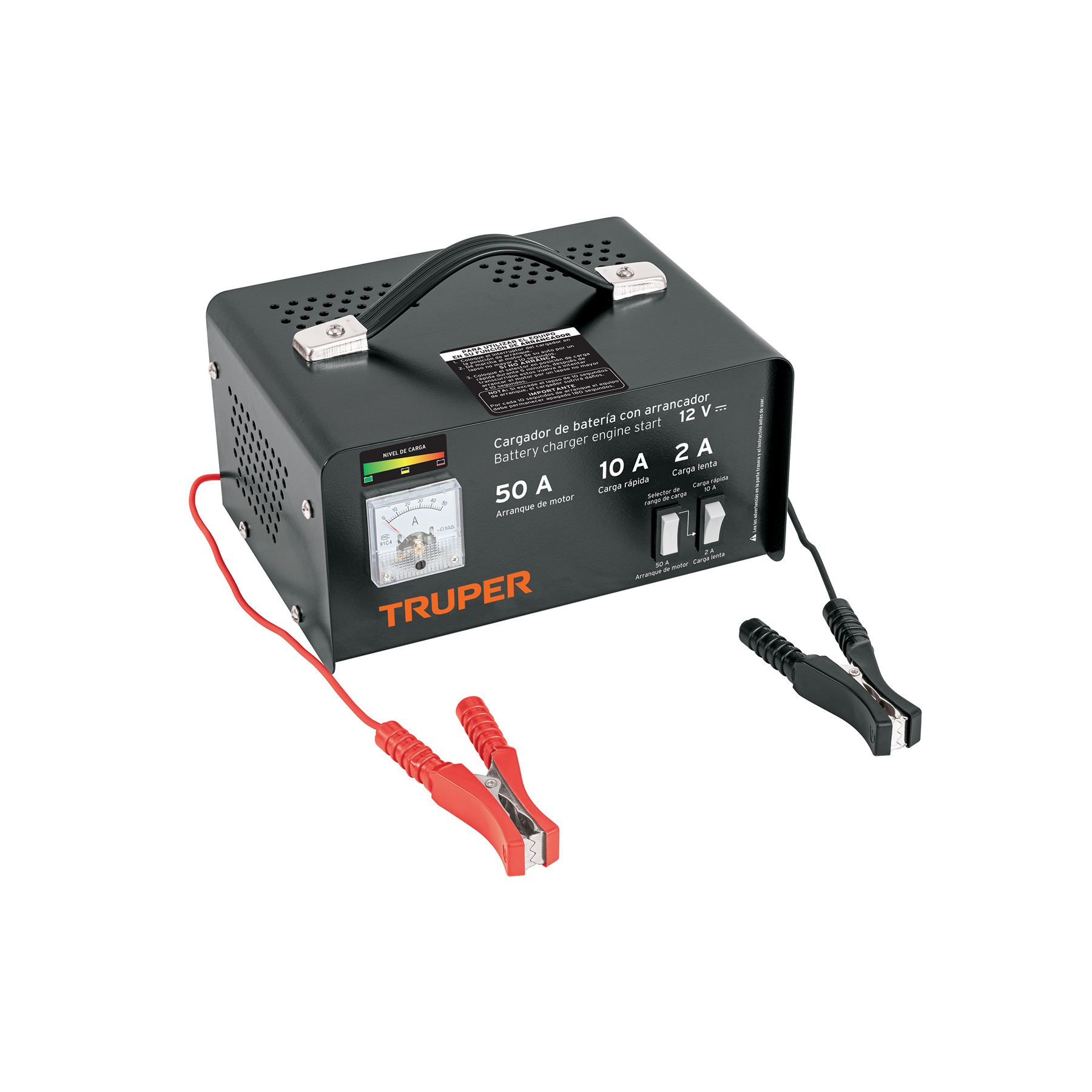 Cargador c/arrancador de 50 A para baterías de 12 V, TRUPER