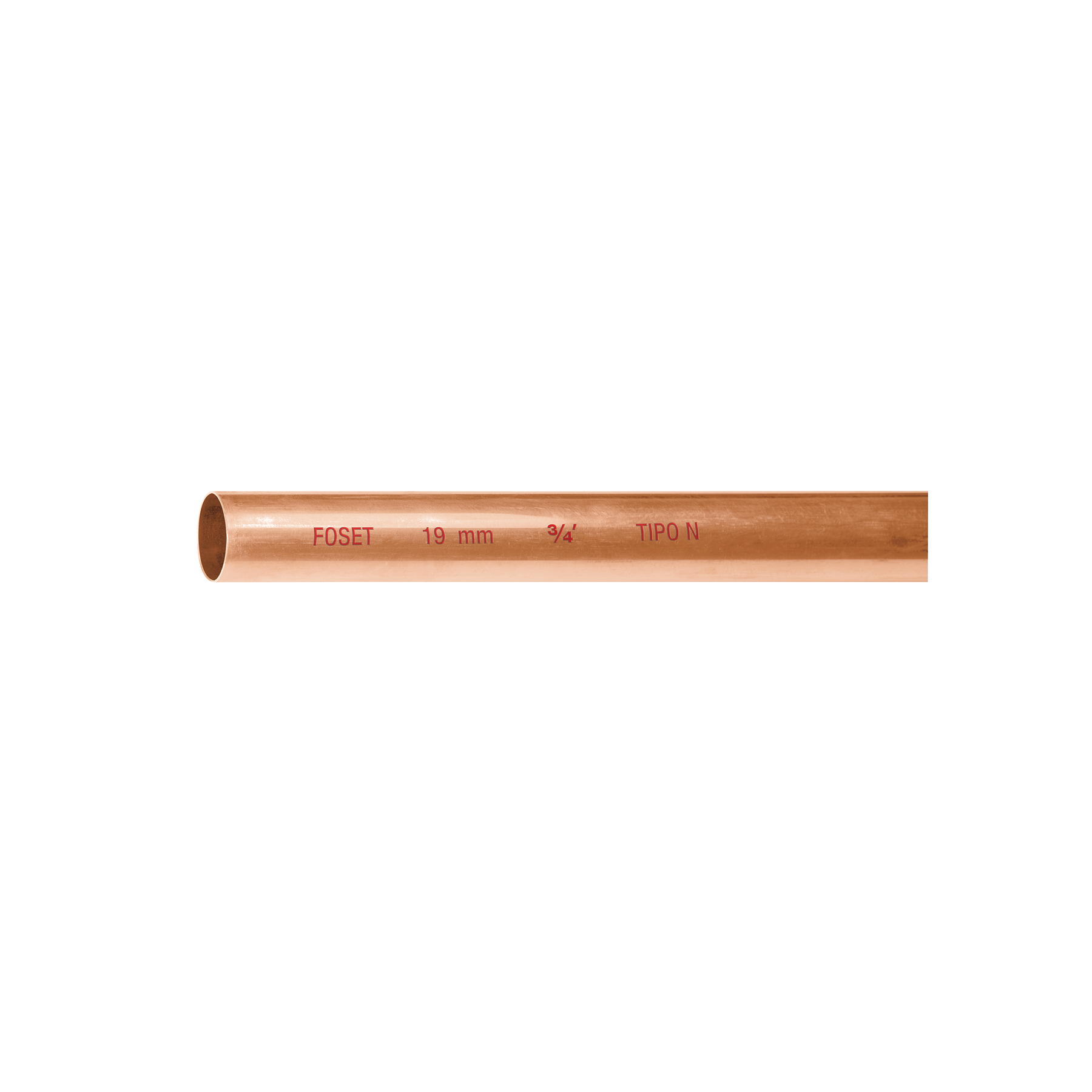 Tubo de 3/4' de cobre tipo 'N', de 3m, 0.9kg, FOSET