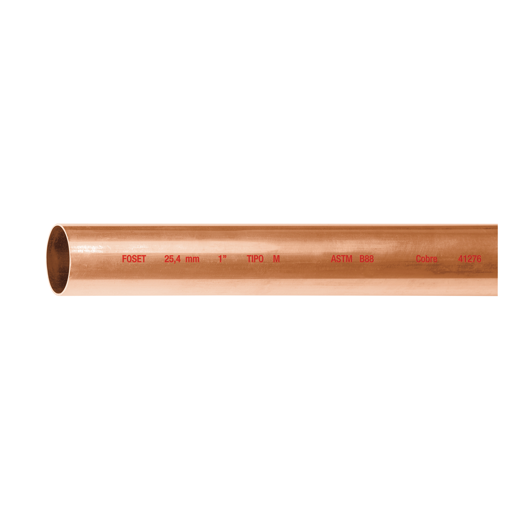 Tubo de 1' de cobre tipo 'M', de 3m, 2.0kg, FOSET