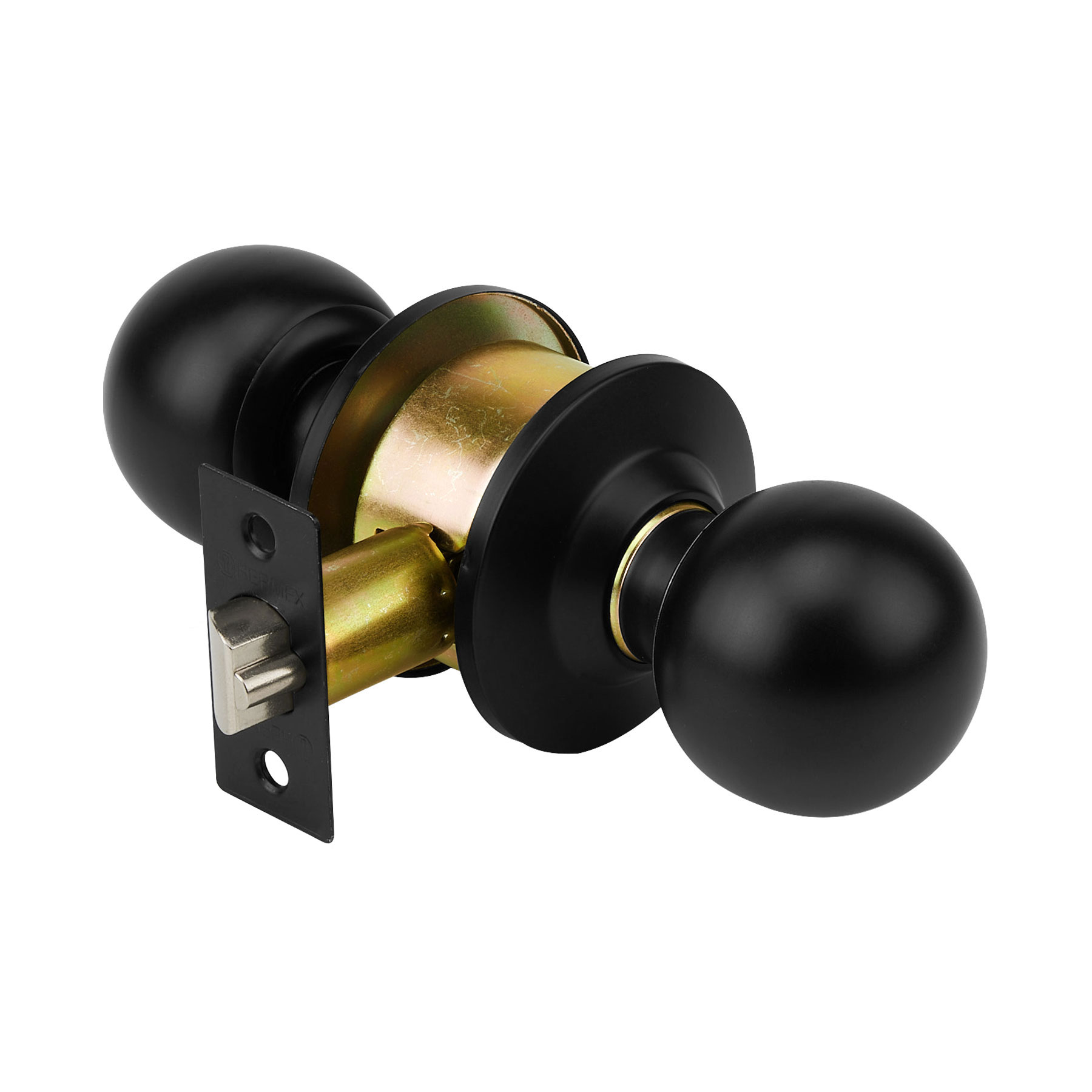 Cerradura pomo, negro, esfera, entrada, HERMEX