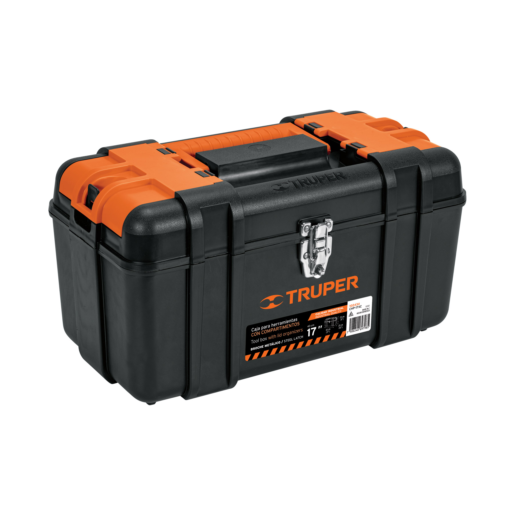 Caja para herramienta 17' c/compartimentos,broches metálicos
