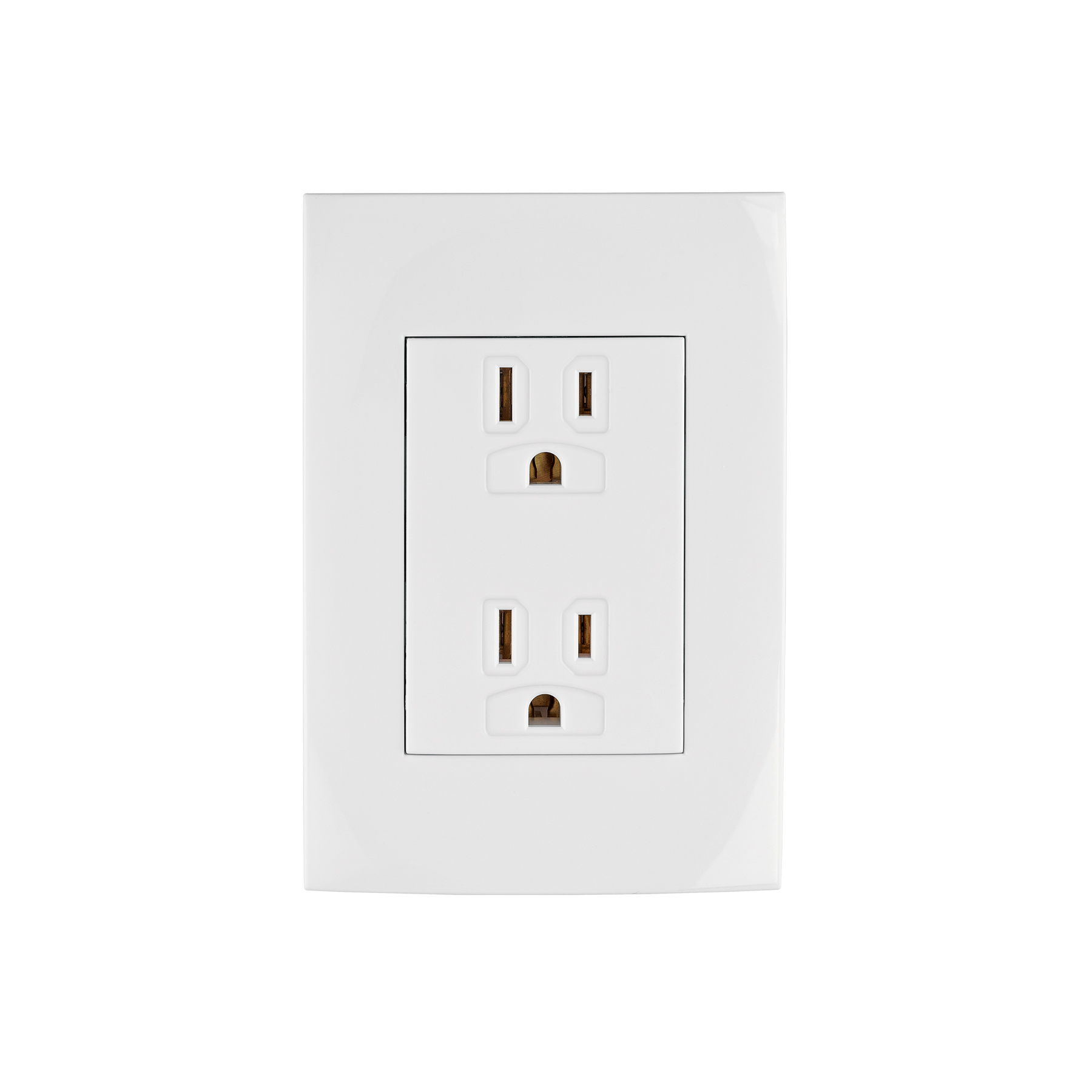 Contacto dúplex, 2 polos + tierra, línea Oslo, blanco