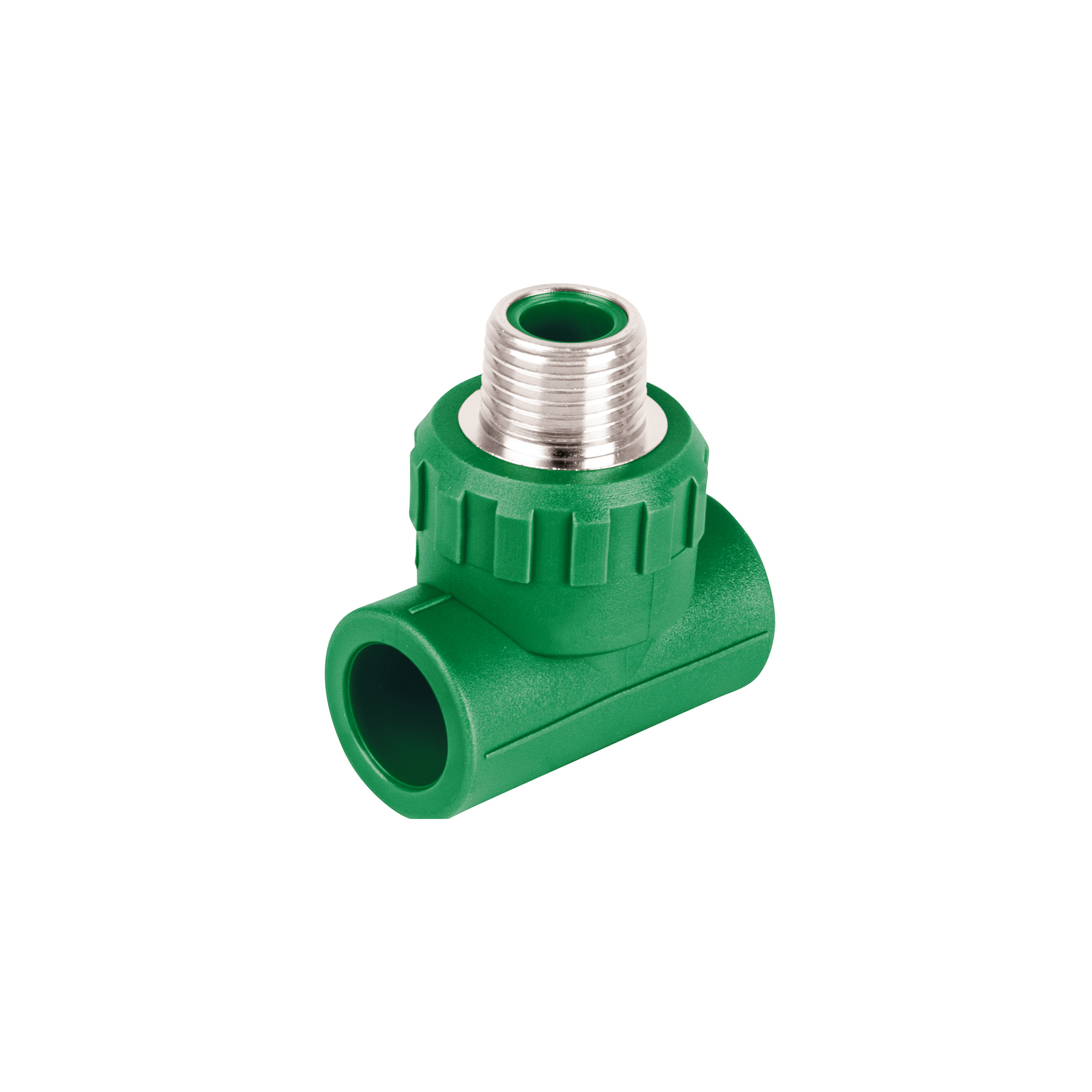 Tee macho de PPR 1/2' con inserto metálico, Foset