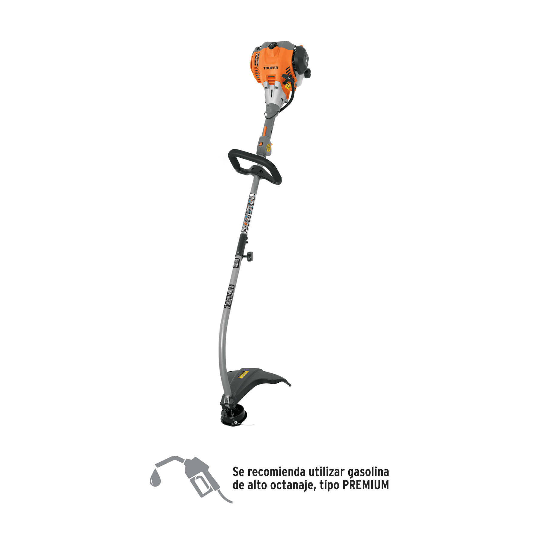 Desbrozadora a gasolina 26cc mango tipo 'D', 17'corte, curva