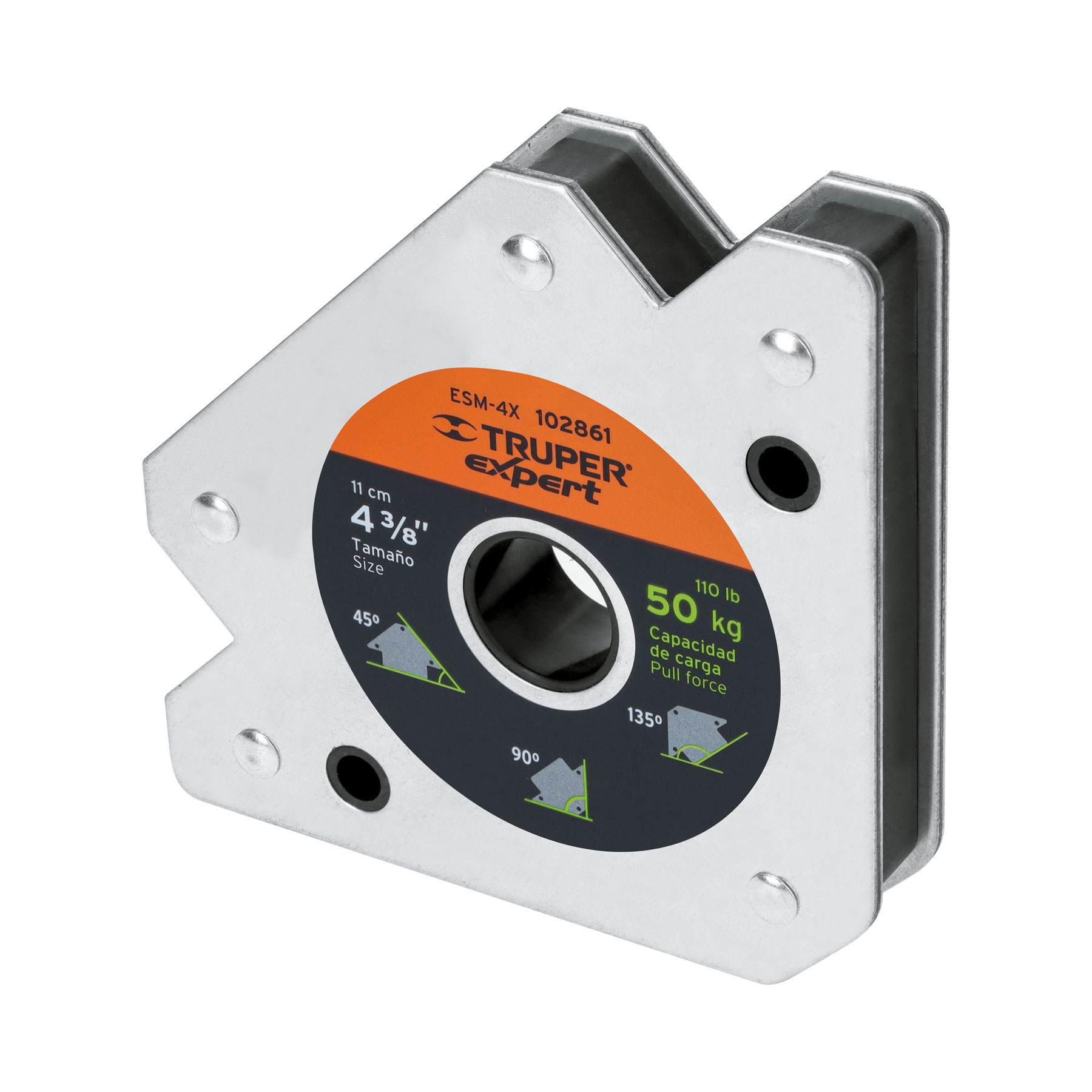 Escuadra magnética 4-3/8' para soldar, capacidad 50 kg