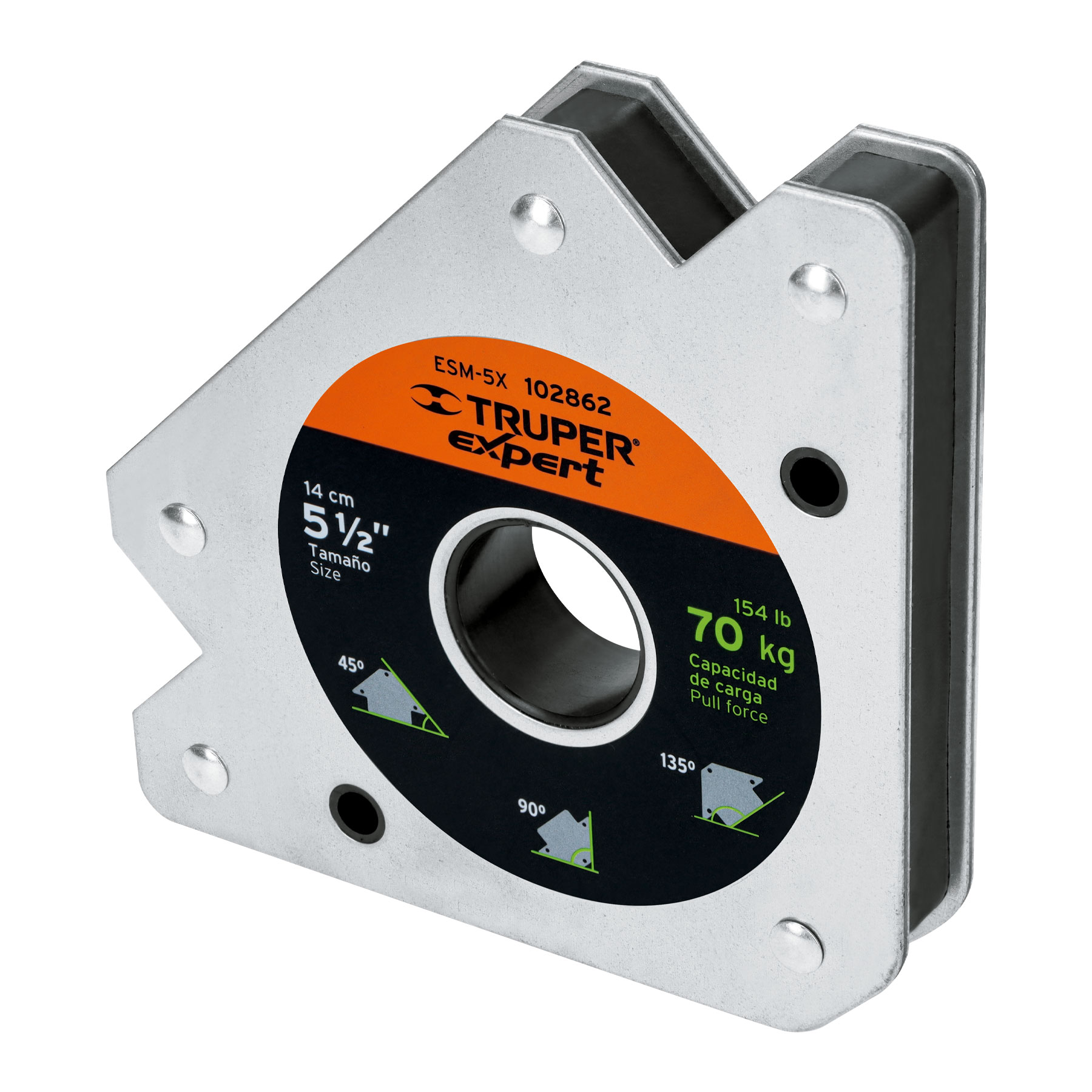 Escuadra magnética 5-1/2' para soldar, capacidad 70 kg