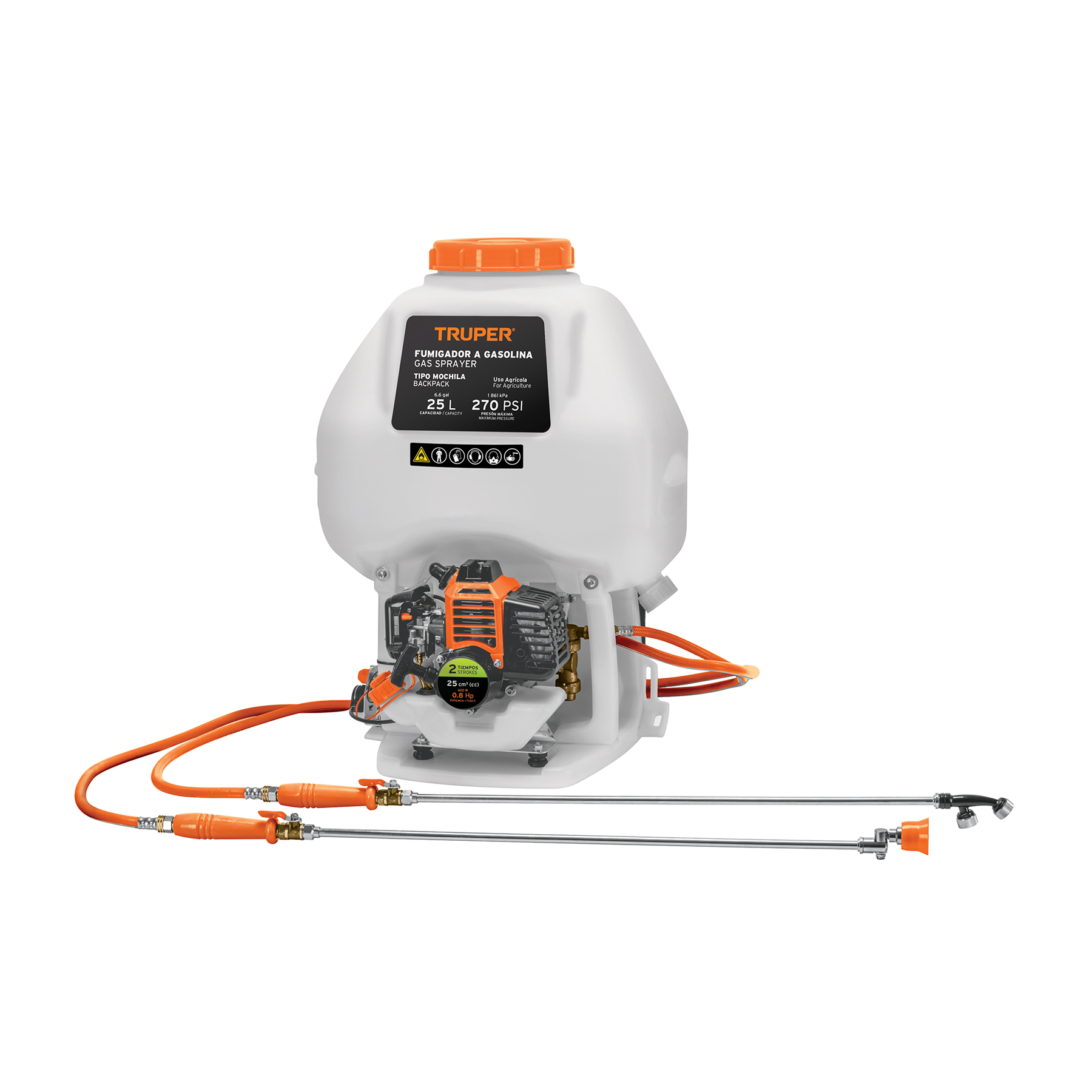 Fumigador de 25 L con motor a gasolina de 2 tiempos, Truper