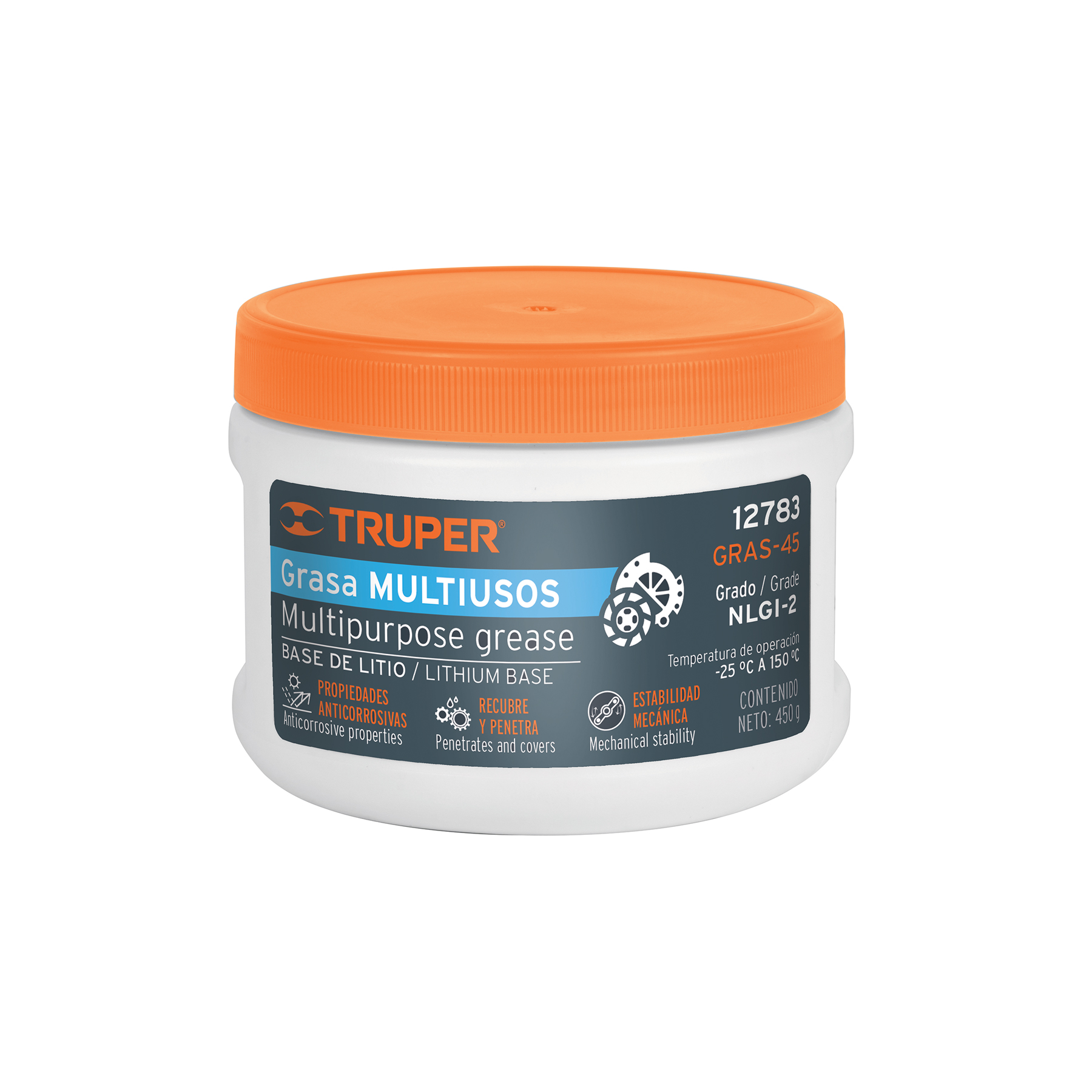 Grasa lubricante multiusos, base litio, 450 g, Truper