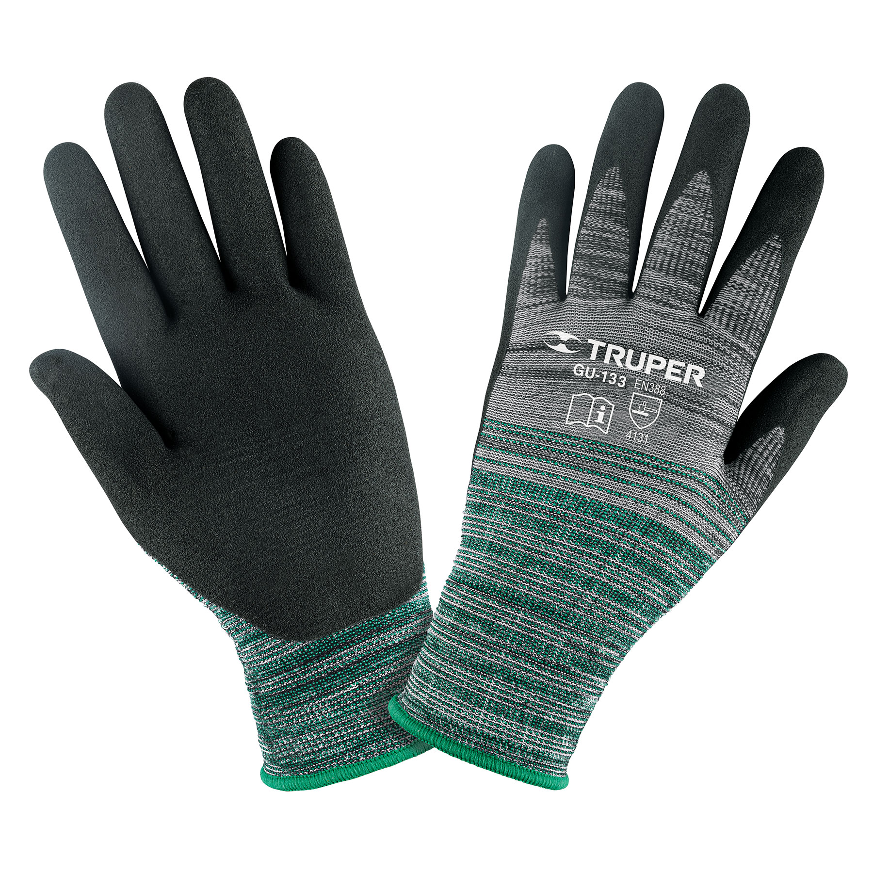 Guantes de nylon recubiertos de nitrilo arenoso, G, TRUPER