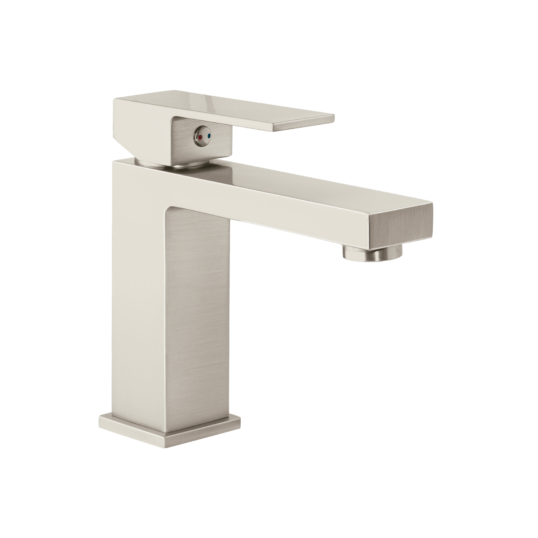 Monomando corto para lavabo, satín, FOSET KUBO