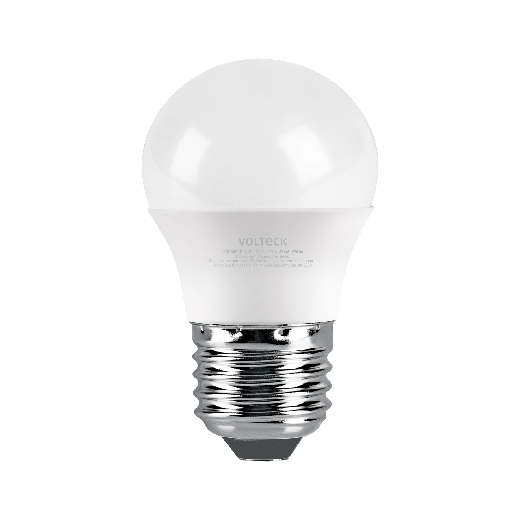 Lámpara LED G45 3 W (equiv. 25 W), luz cálida, caja, Volteck