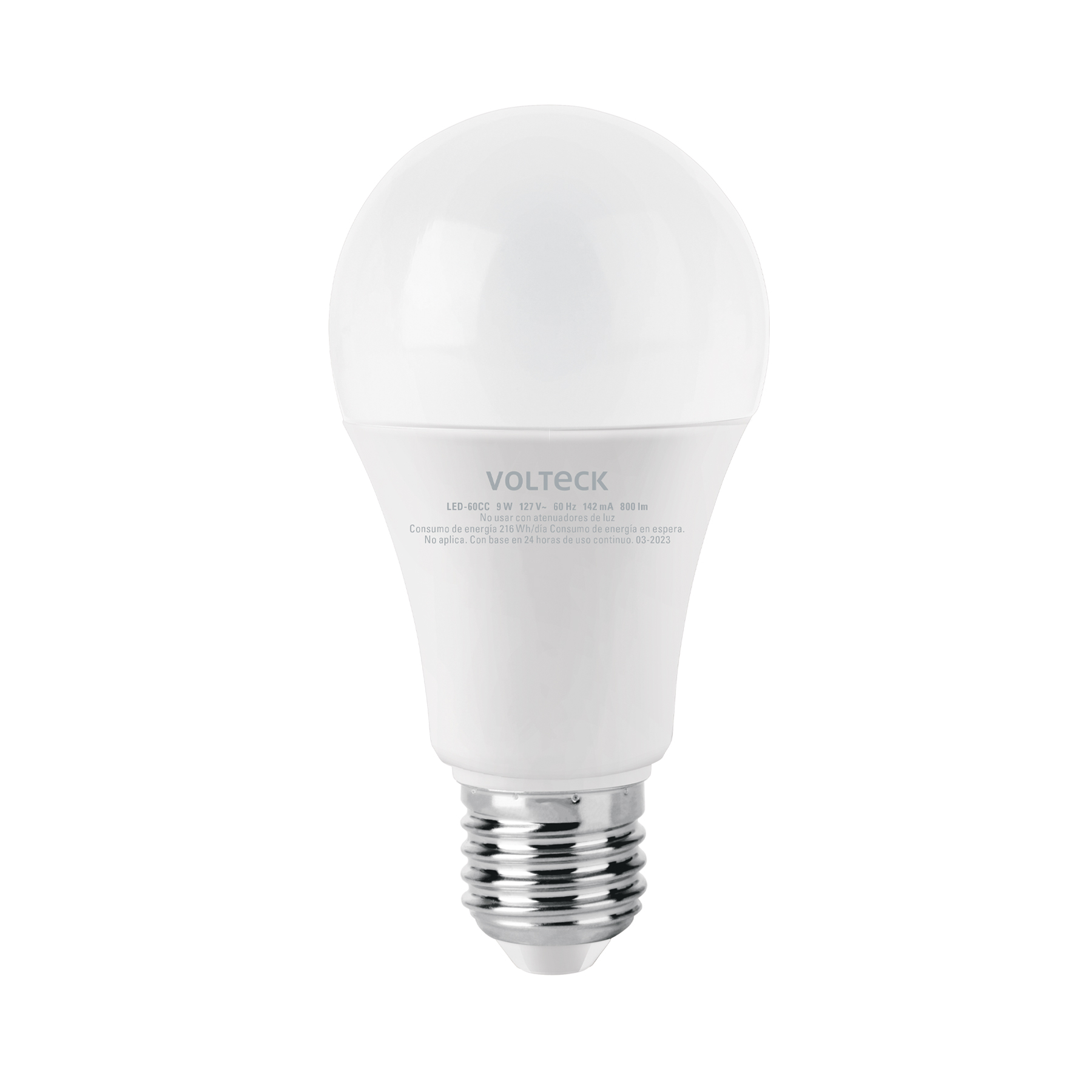 Lámpara LED A19 9 W (equiv. 60 W), luz cálida, caja, Volteck