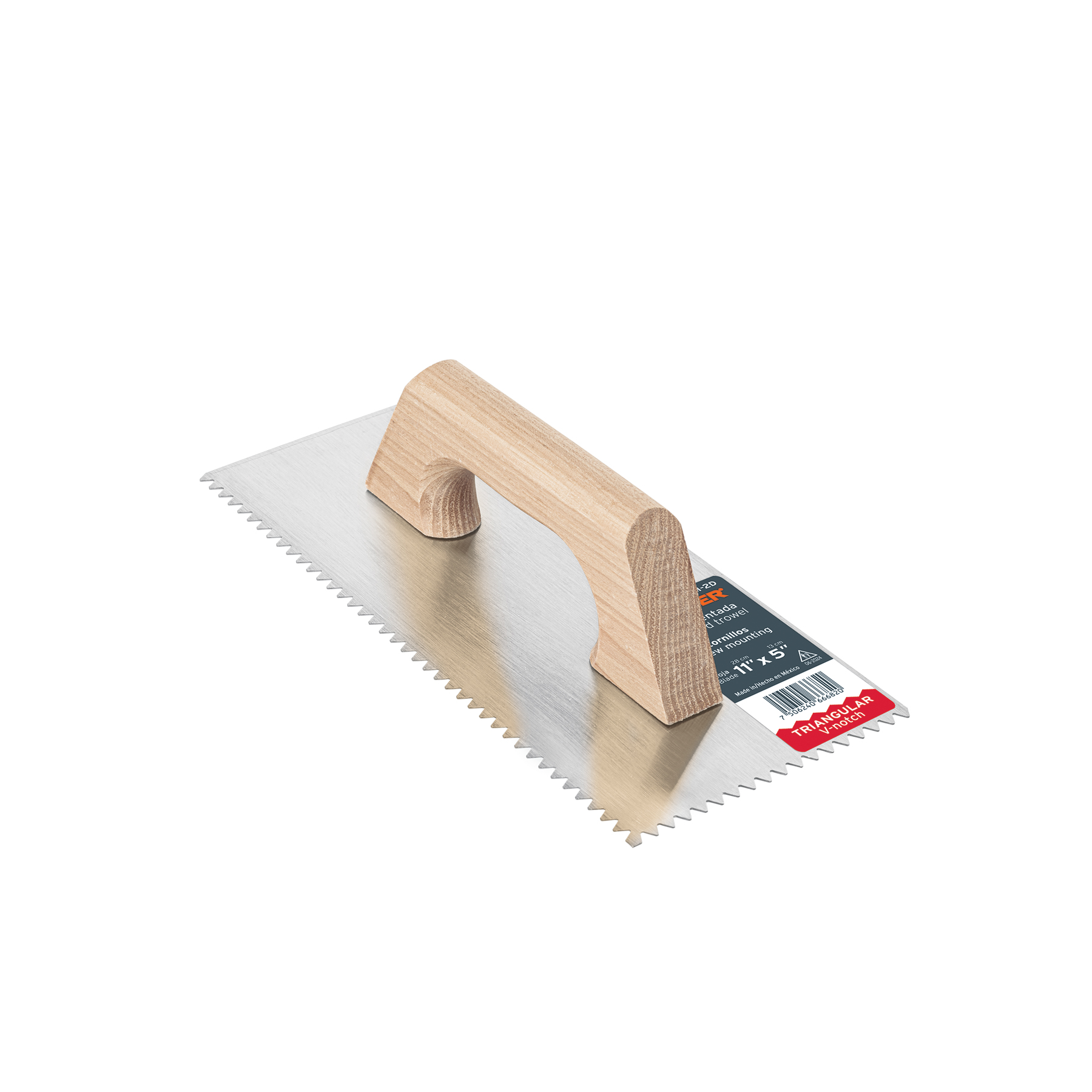 Llana 11' dentado triangular, tipo español, mgo madera