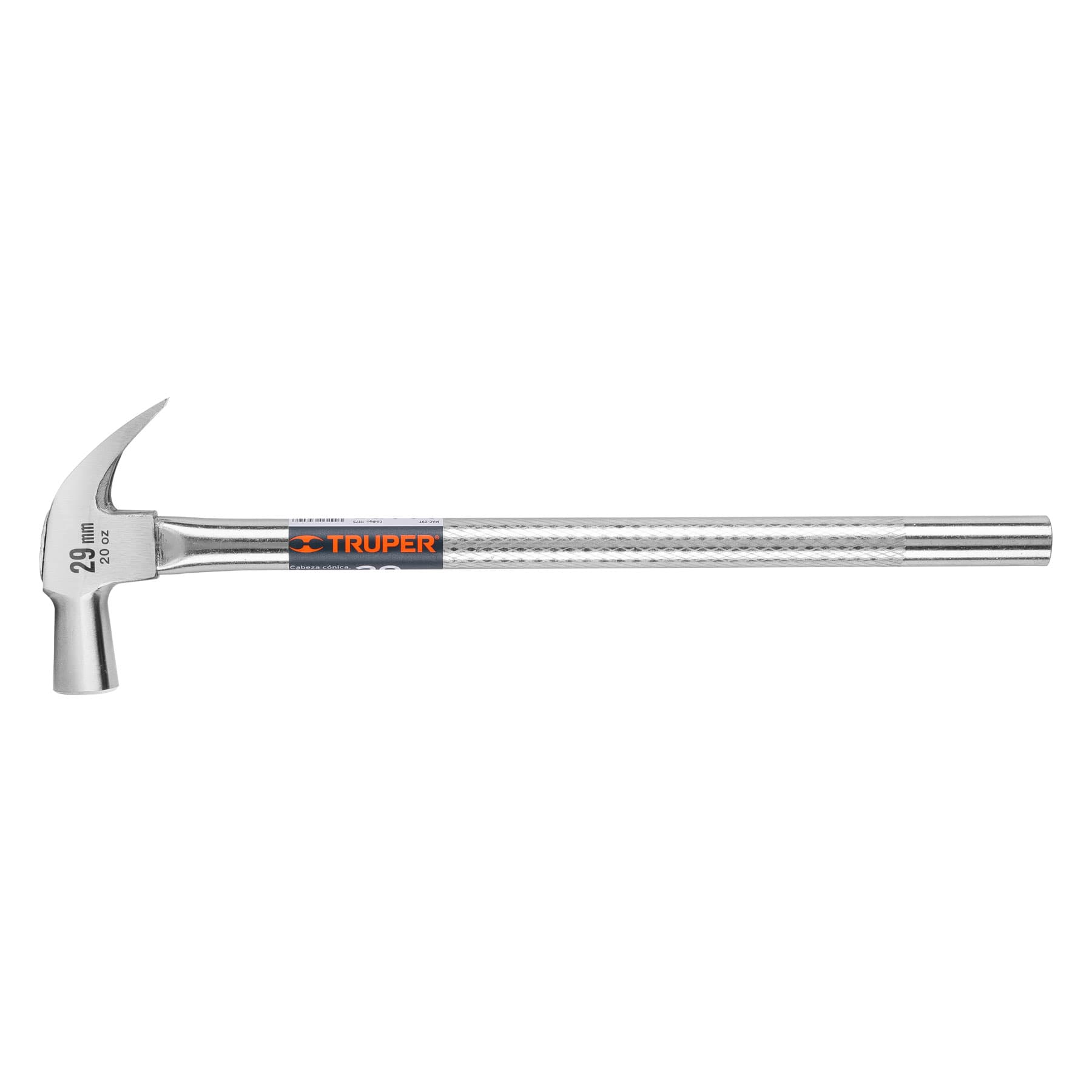 Martillo cabeza cónica 29 mm uña curva, mango tubular,TRUPER