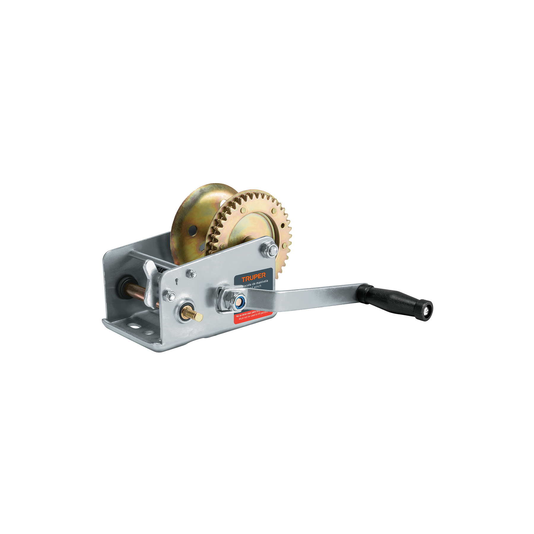 Malacate de manivela 910 kg sin cable, Truper