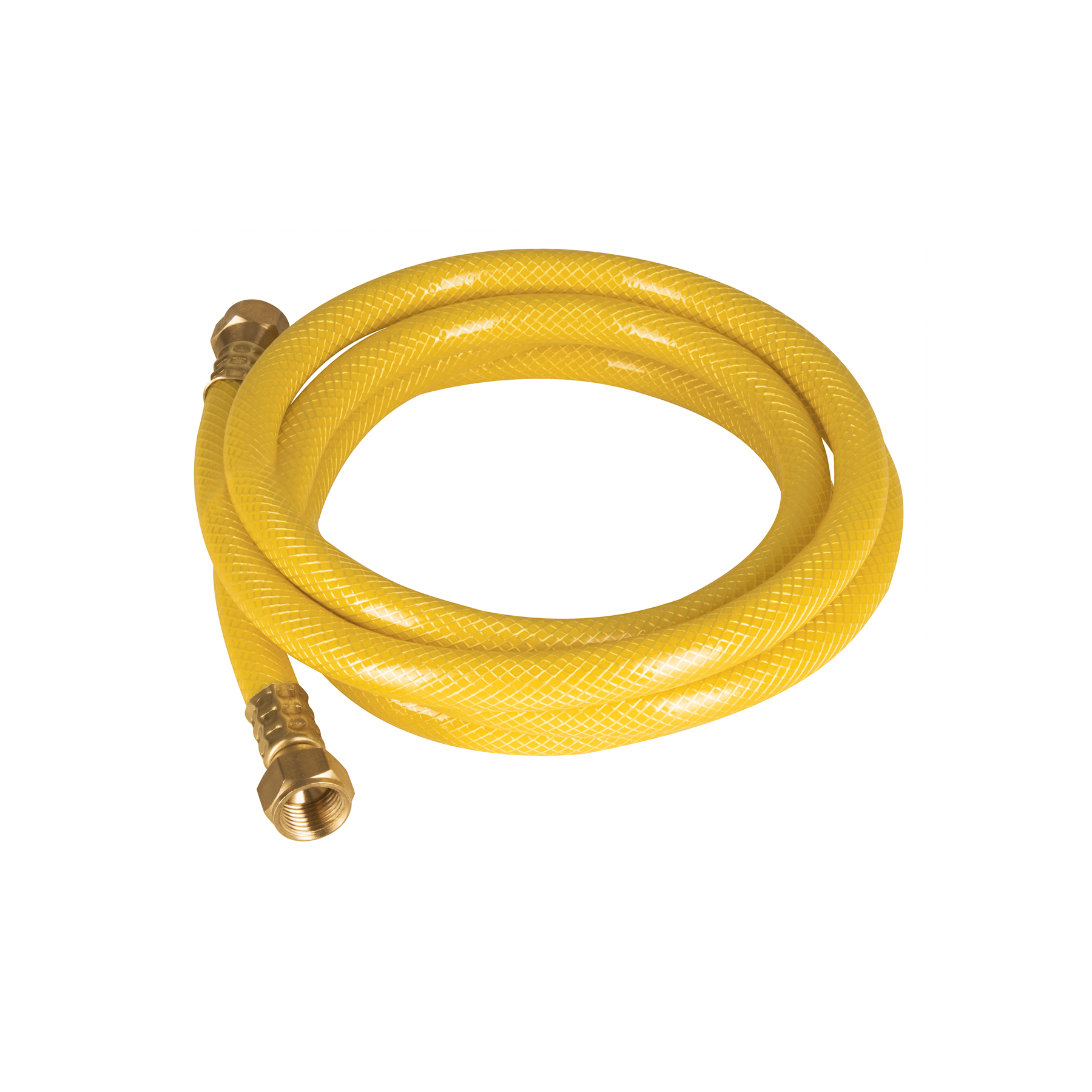 Manguera para gas, PVC amarilla, 3/8'x2 m, c/conexión, Foset