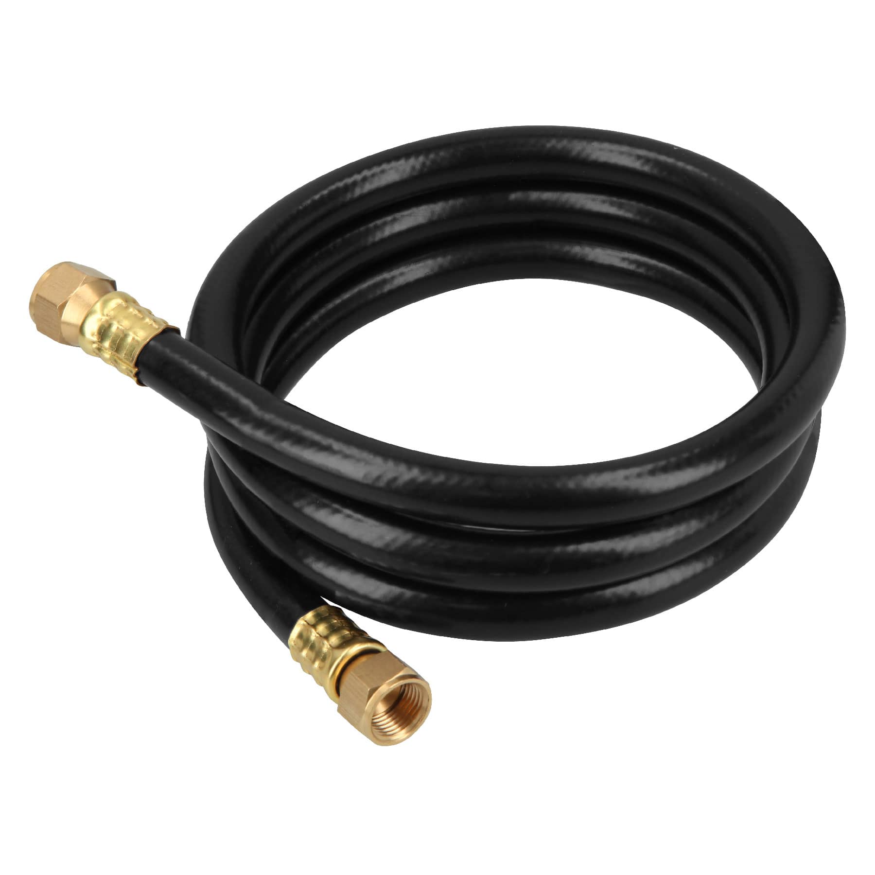 Manguera para gas, PVC negra, 3/8'x1.5 m, c/conexión, Foset