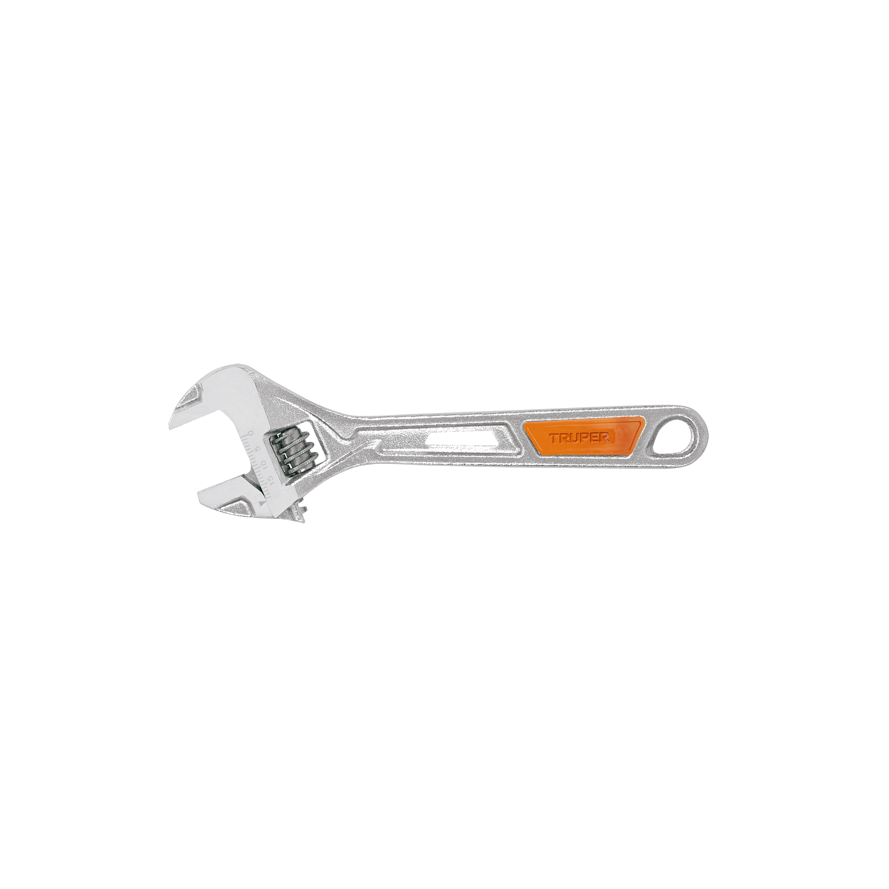 Llave ajustable (perico) 6' cromada mango de PVC, Truper