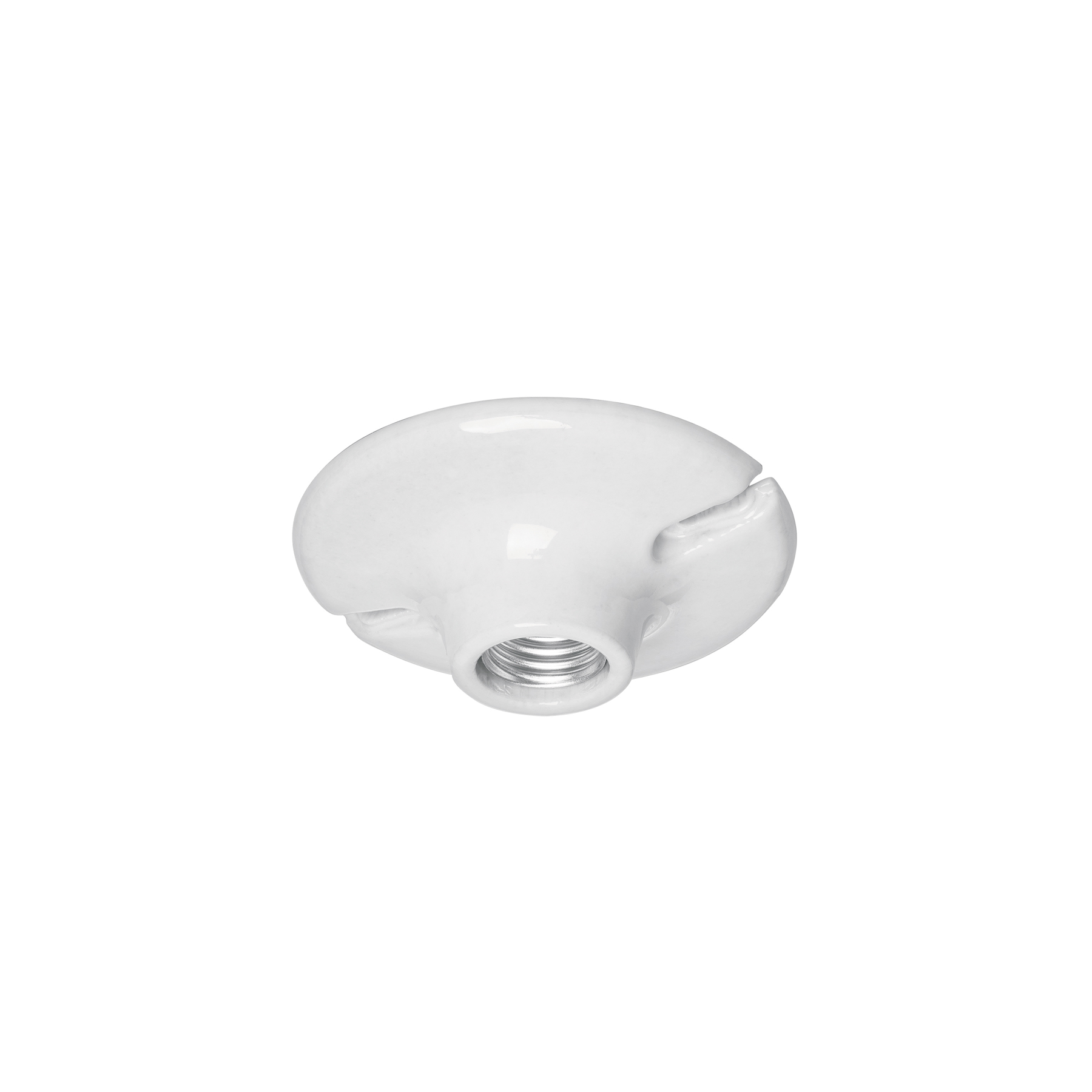 Portalámpara de porcelana, 4-1/2', redonda, a granel Volteck