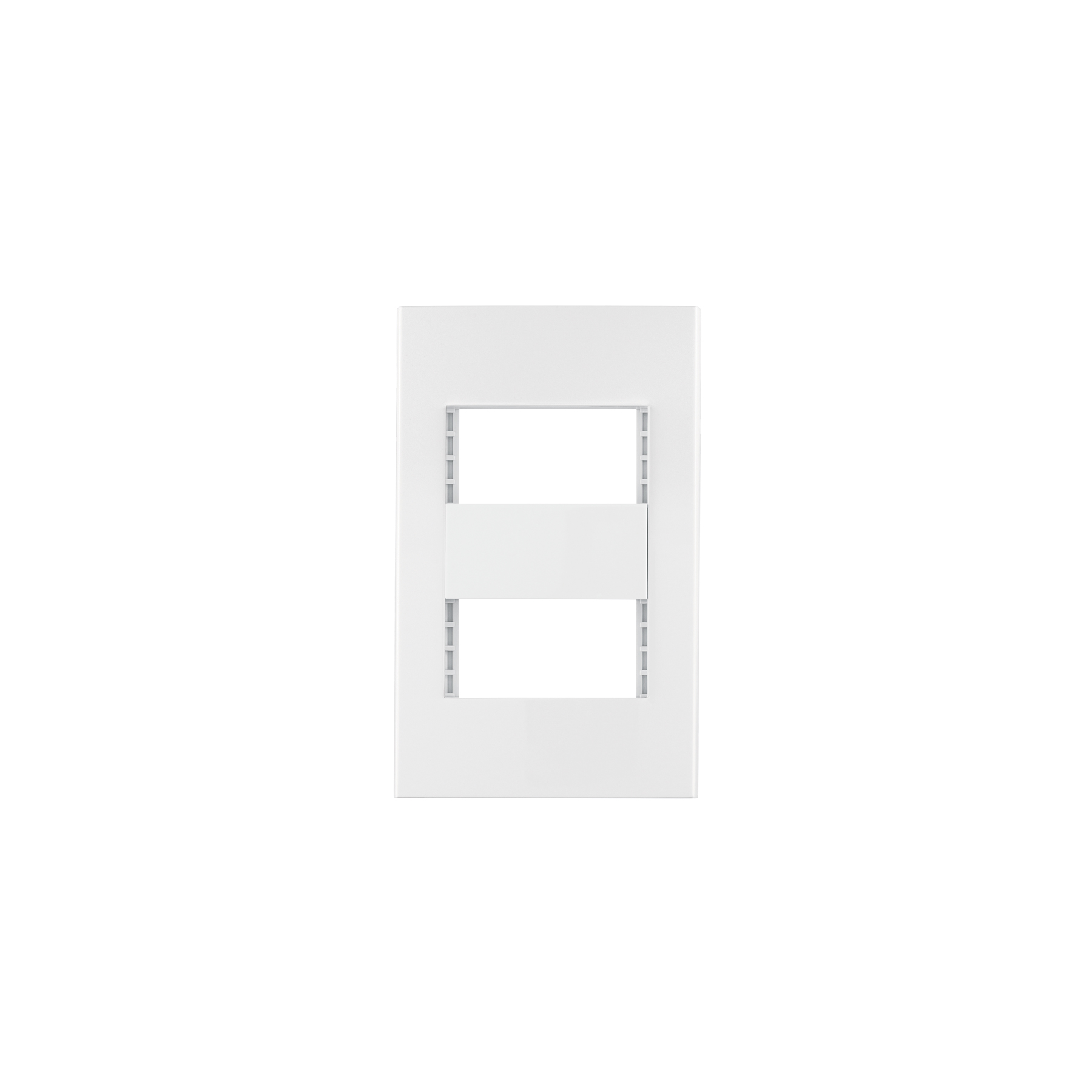 Placa 2 ventanas, 1 módulo, línea Española, color blanco