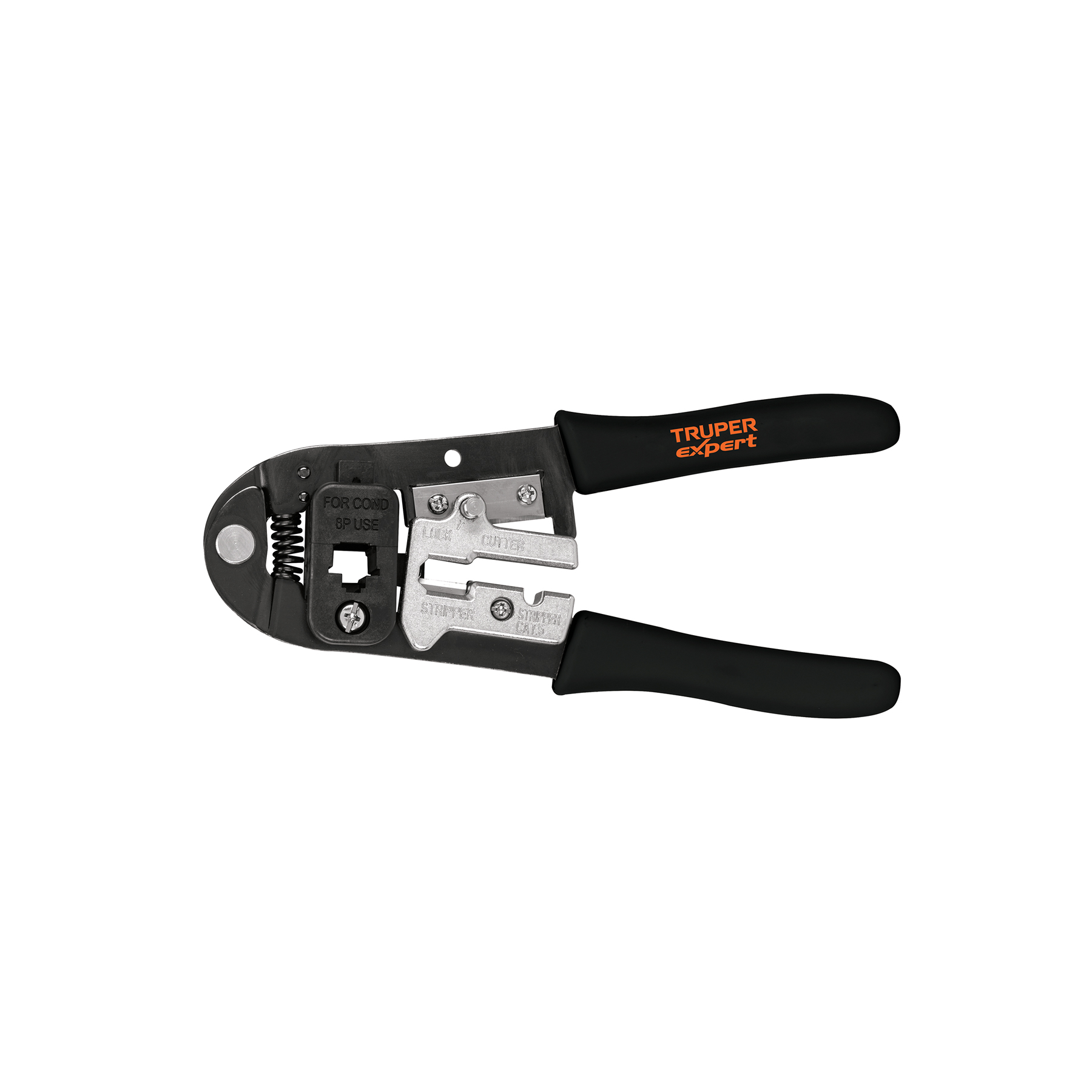Pinza 8' ponchadora para cables RJ-45, 8 contactos, Truper