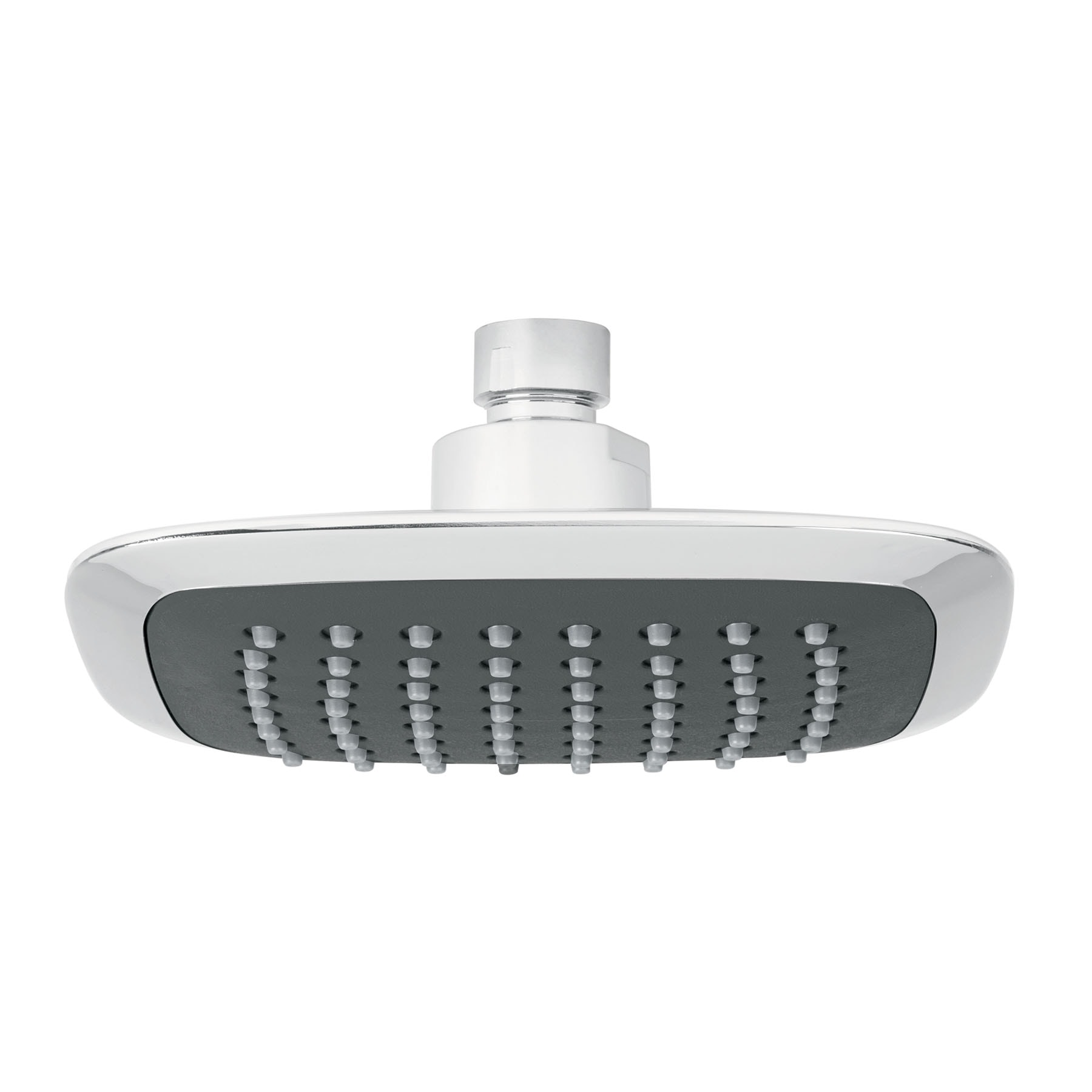 Regadera cuadrada plato ancho 6' gris-cromo, sin brazo, Aero