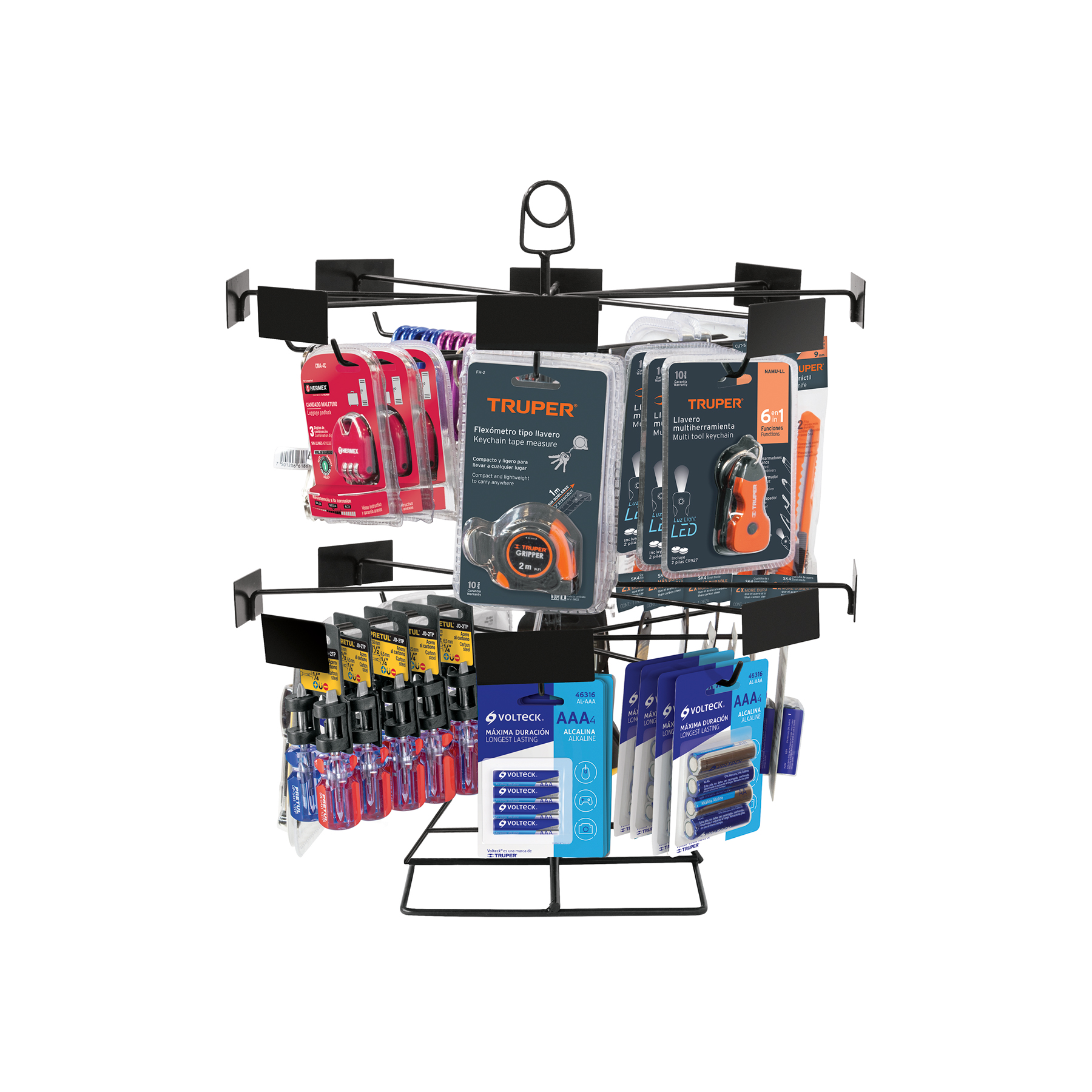 Rack de impulso giratorio, Truper