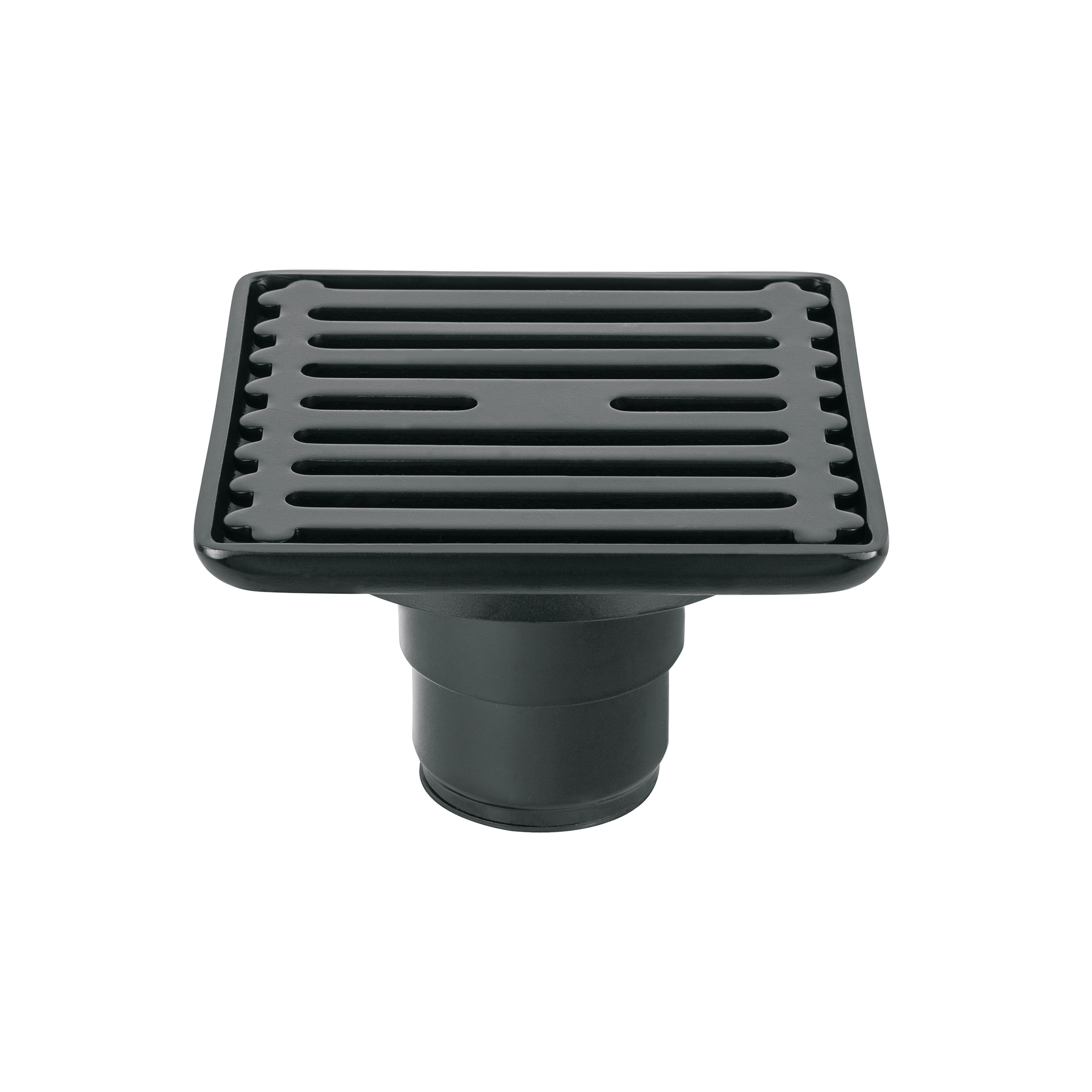 Resumidero cuadrado 4'x 4', acero inoxidable, negro, Aqua