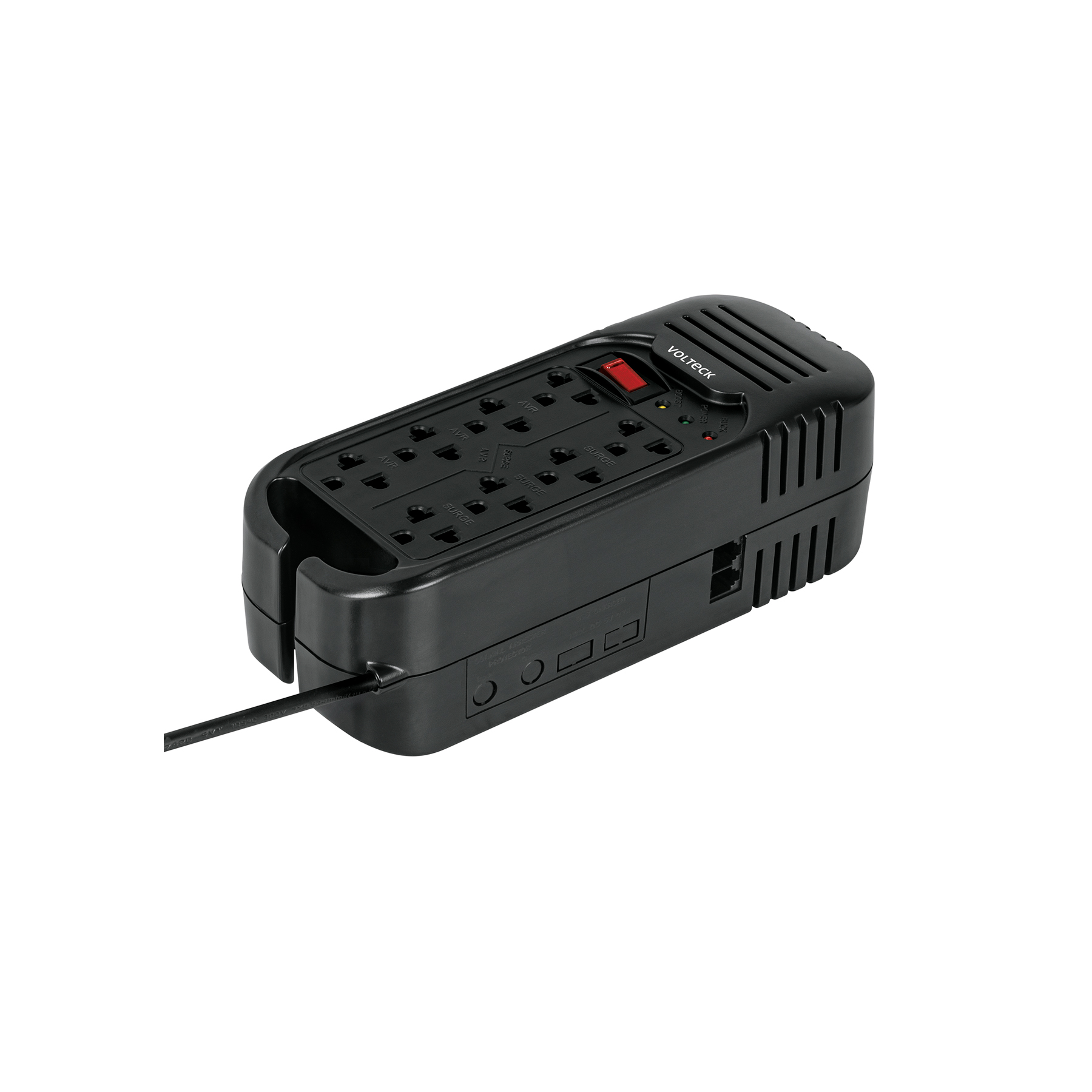 Regulador de voltaje de 1600 VA / 800 W 8 contactos, Volteck