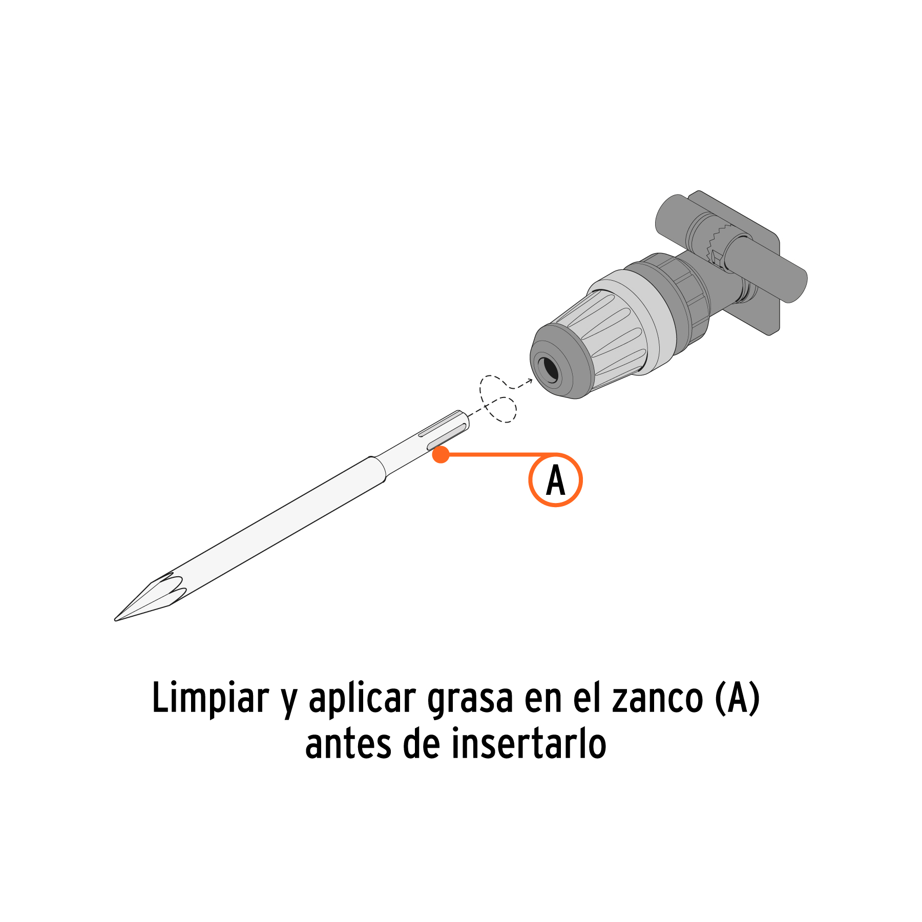Cincel hueco para acanalado SDS max 7/8' x 16', Truper