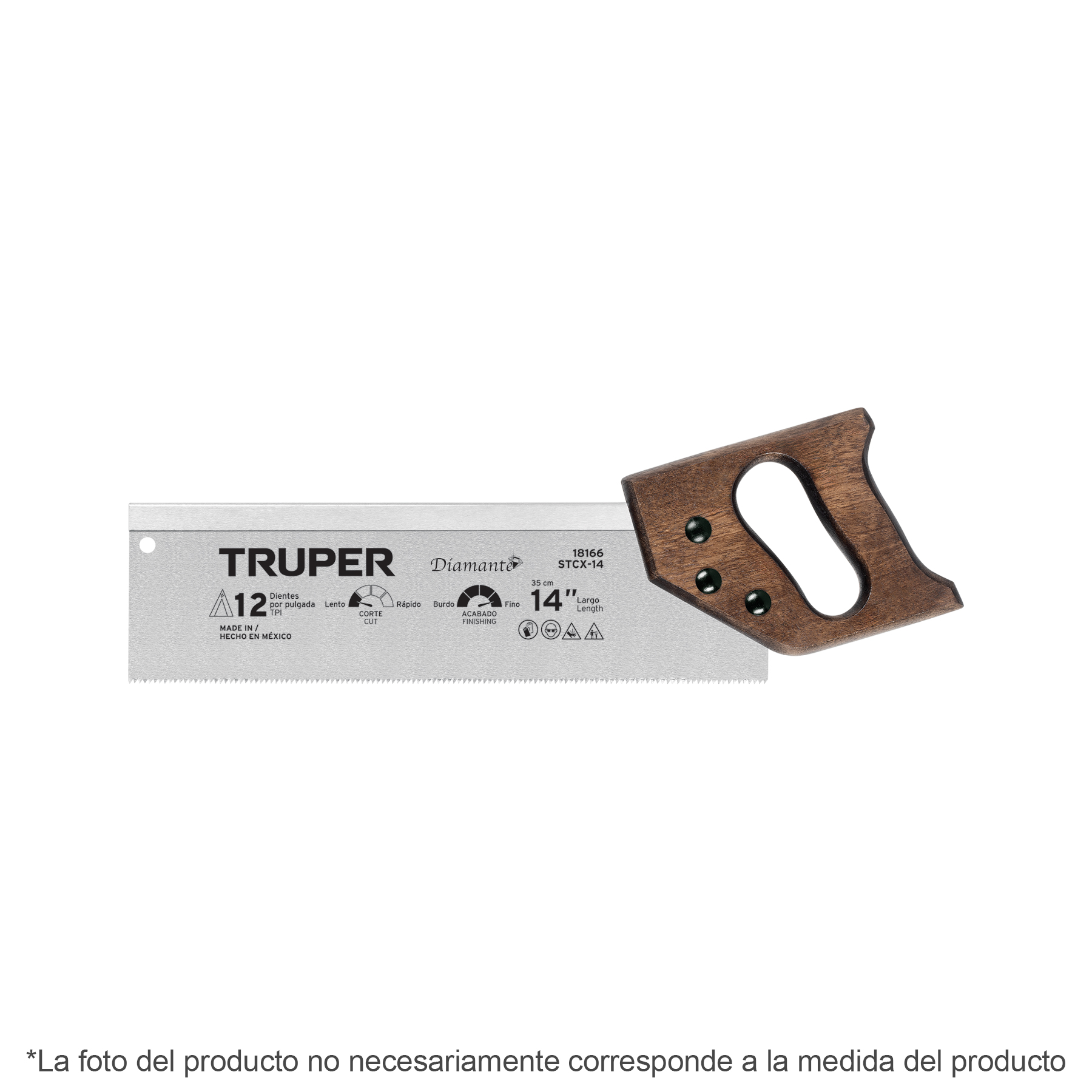 Serrucho de costilla 12' Diamante, 9 DPP, TRUPER