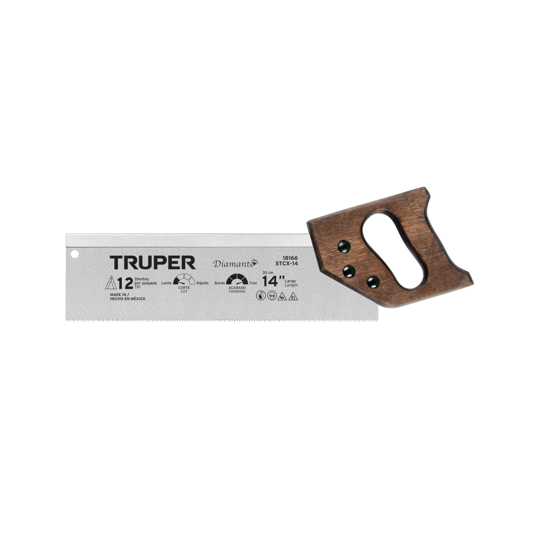 Serrucho de costilla 14' Diamante, 9 DPP, TRUPER