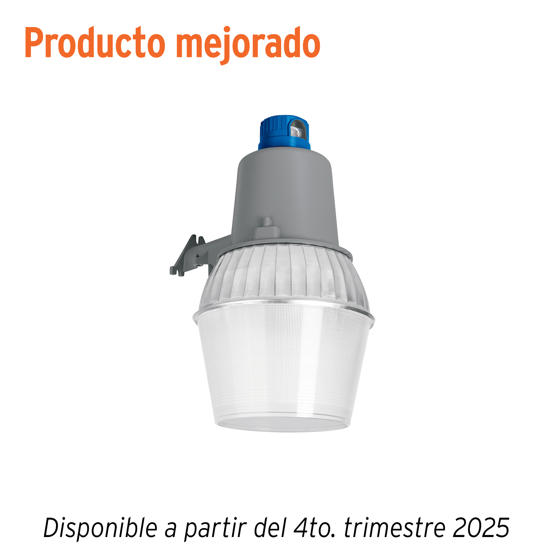 Luminario suburbano metálico 65 W sensor de luz, con lámpara