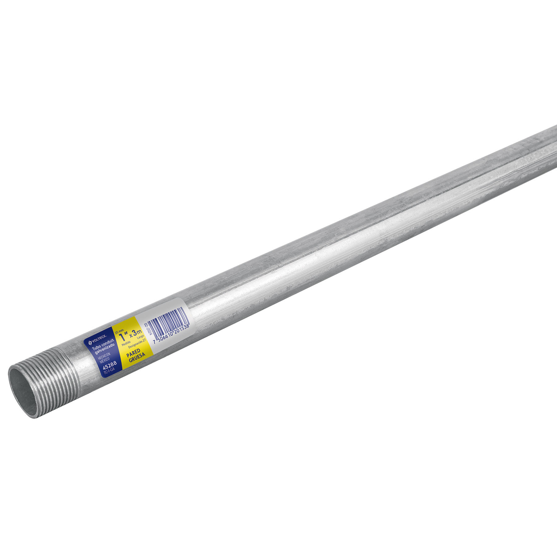 Tubo Conduit 1' pared gruesa (1.8 mm), et. amarilla, 3 m