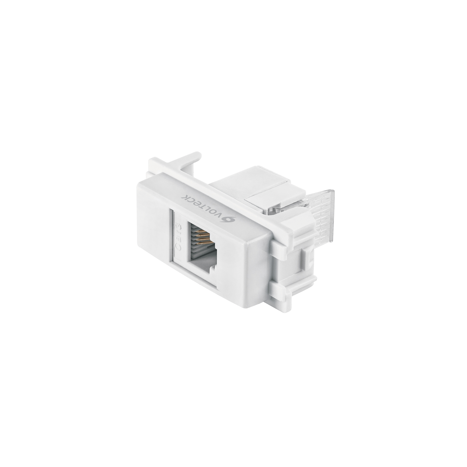 Toma de teléfono, línea Italiana, color blanco, Volteck